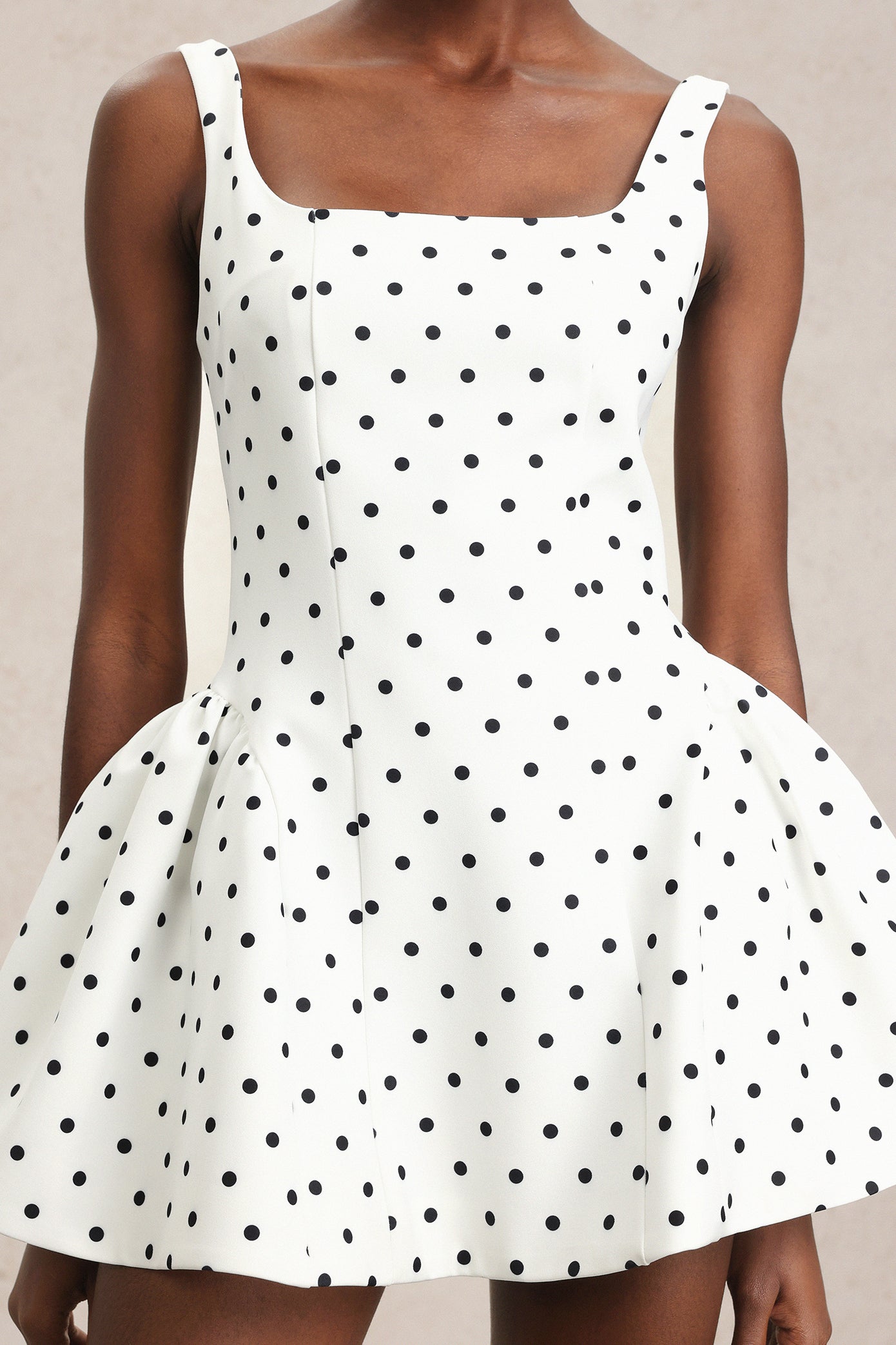 Ornella Halter Sleeveless Dot Printed Mini Dress