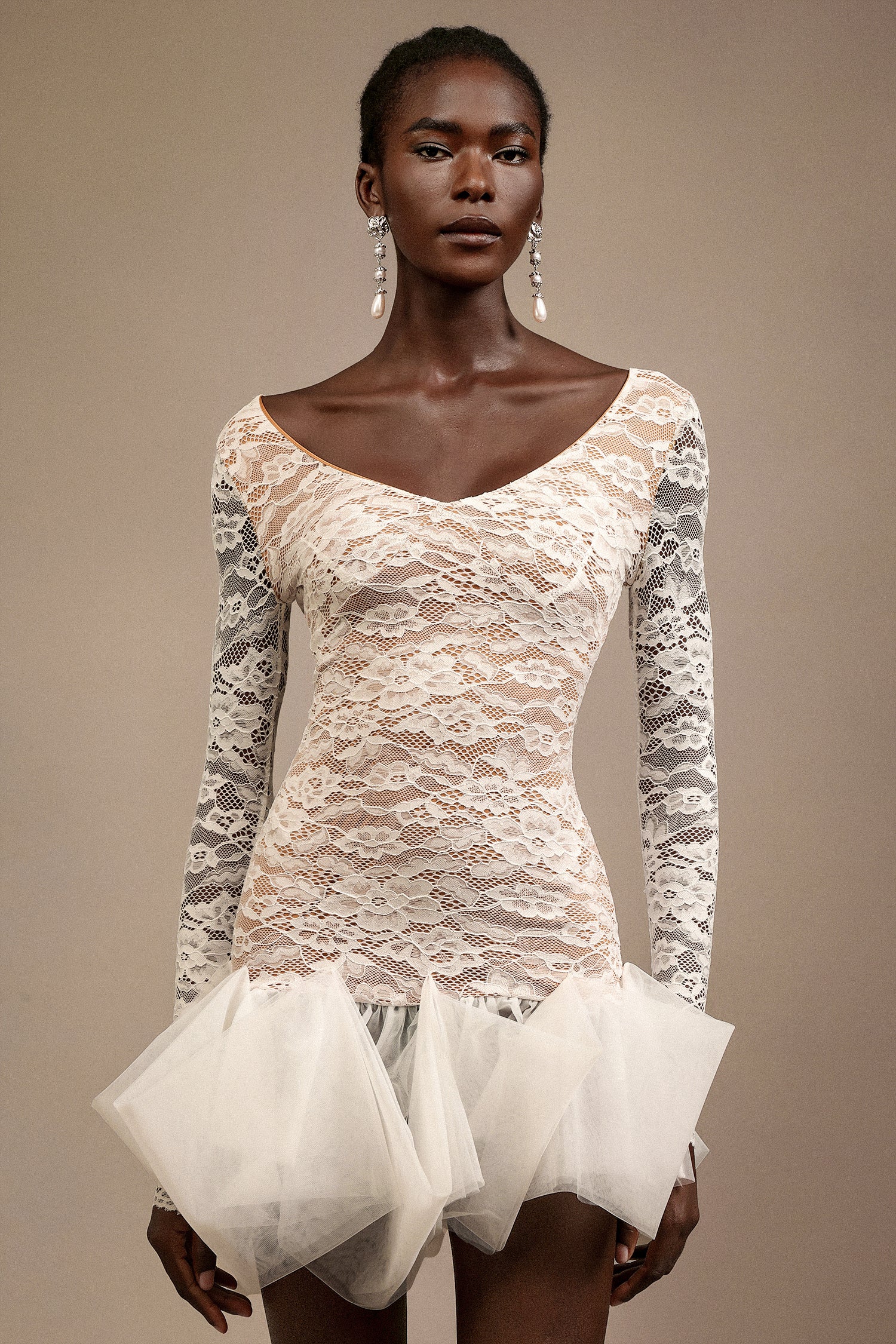 Eweny V-Neck Long Sleeves Mini Dress