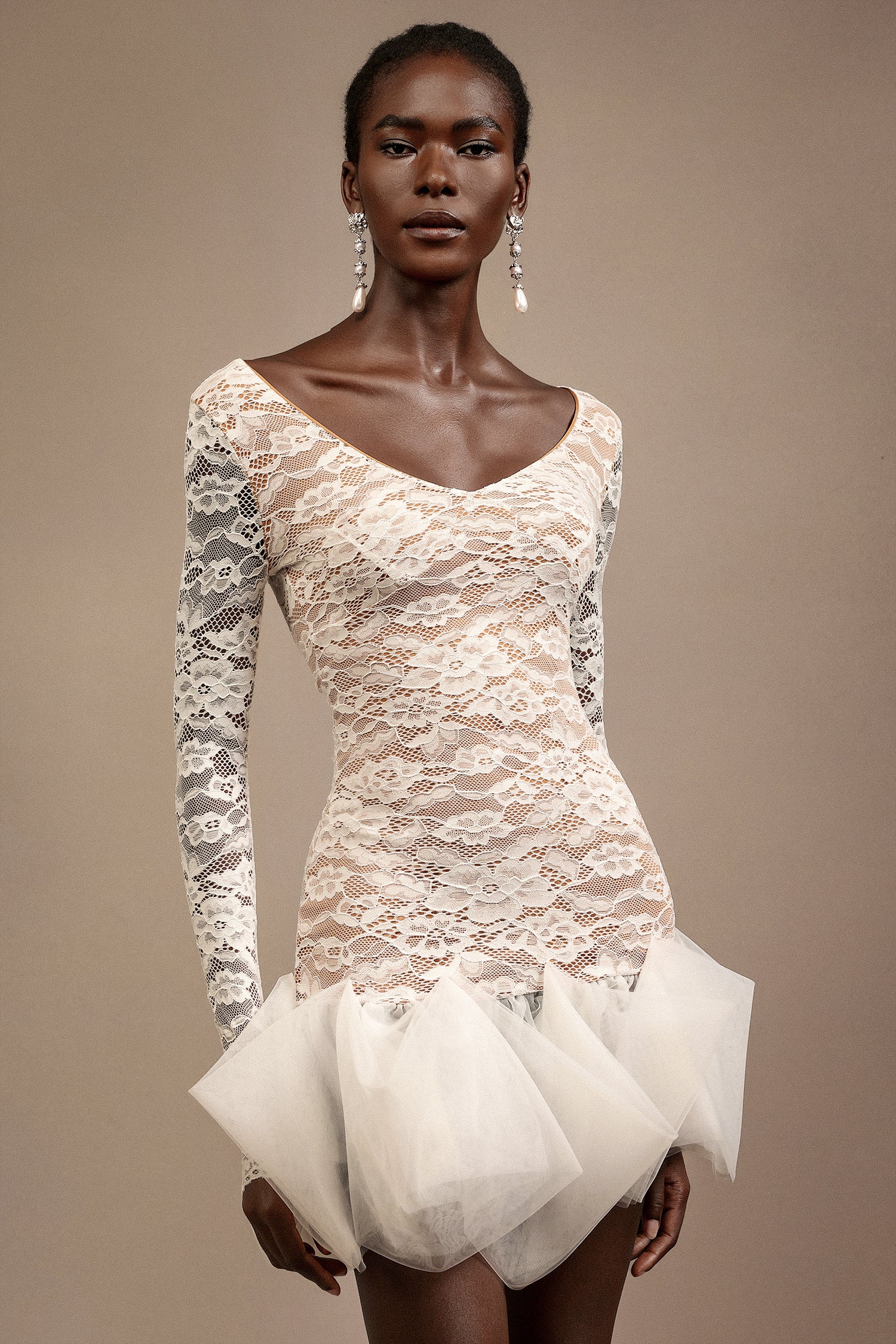 Eweny V-Neck Long Sleeves Mini Dress