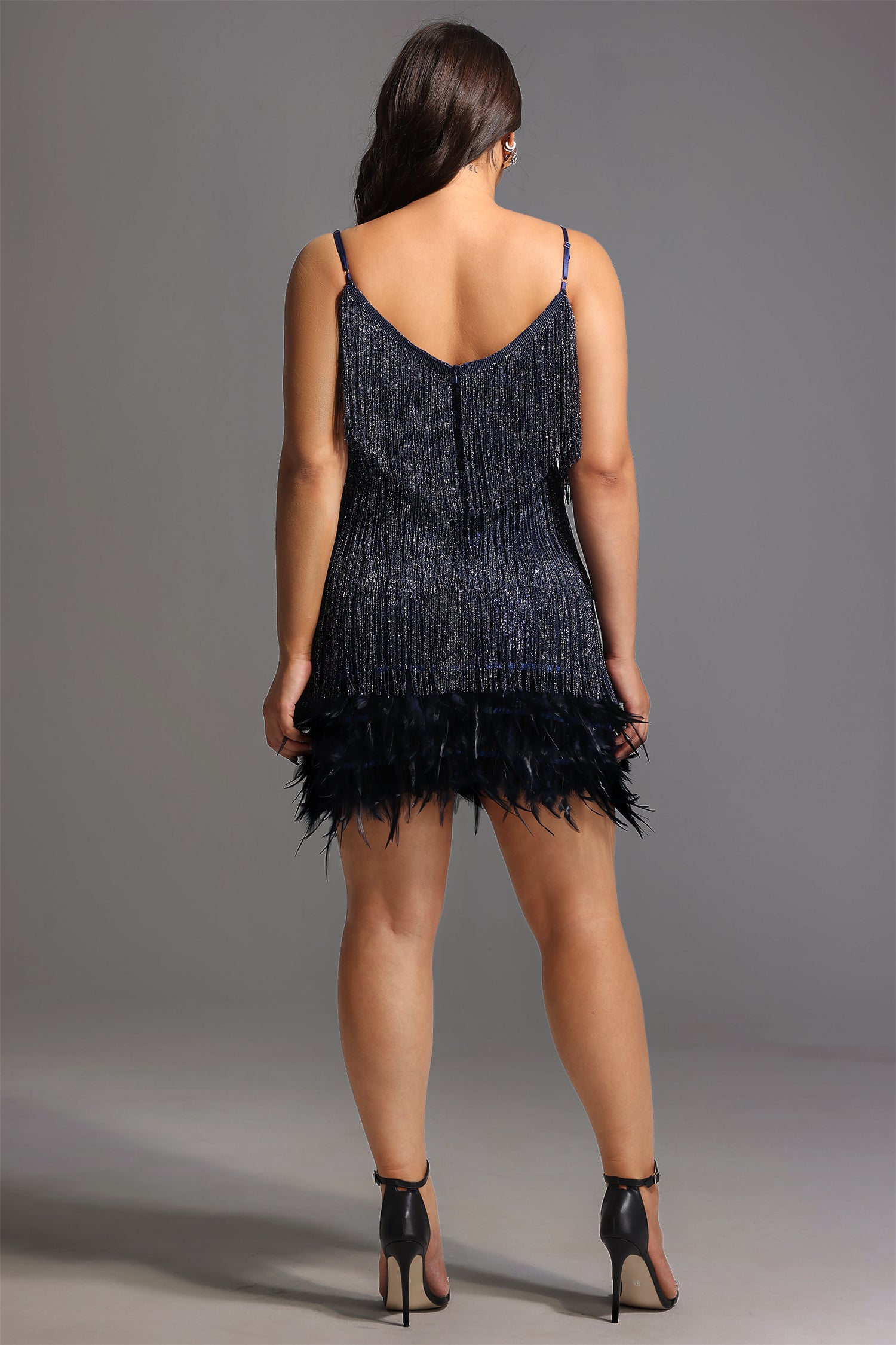 Kamo Sequin Fringes Mini Dress	