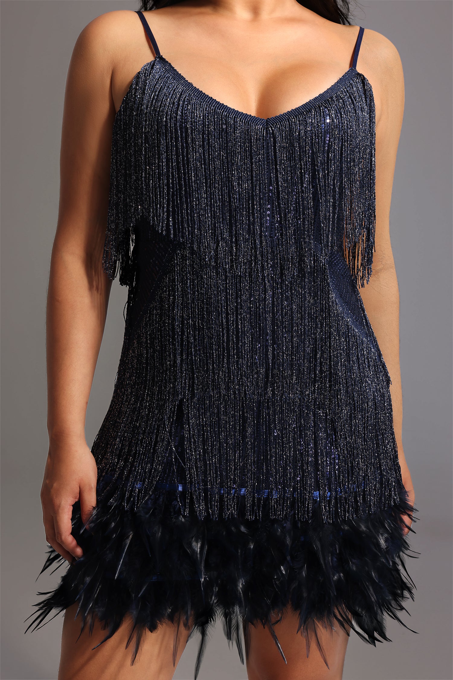 Kamo Sequin Fringes Mini Dress	