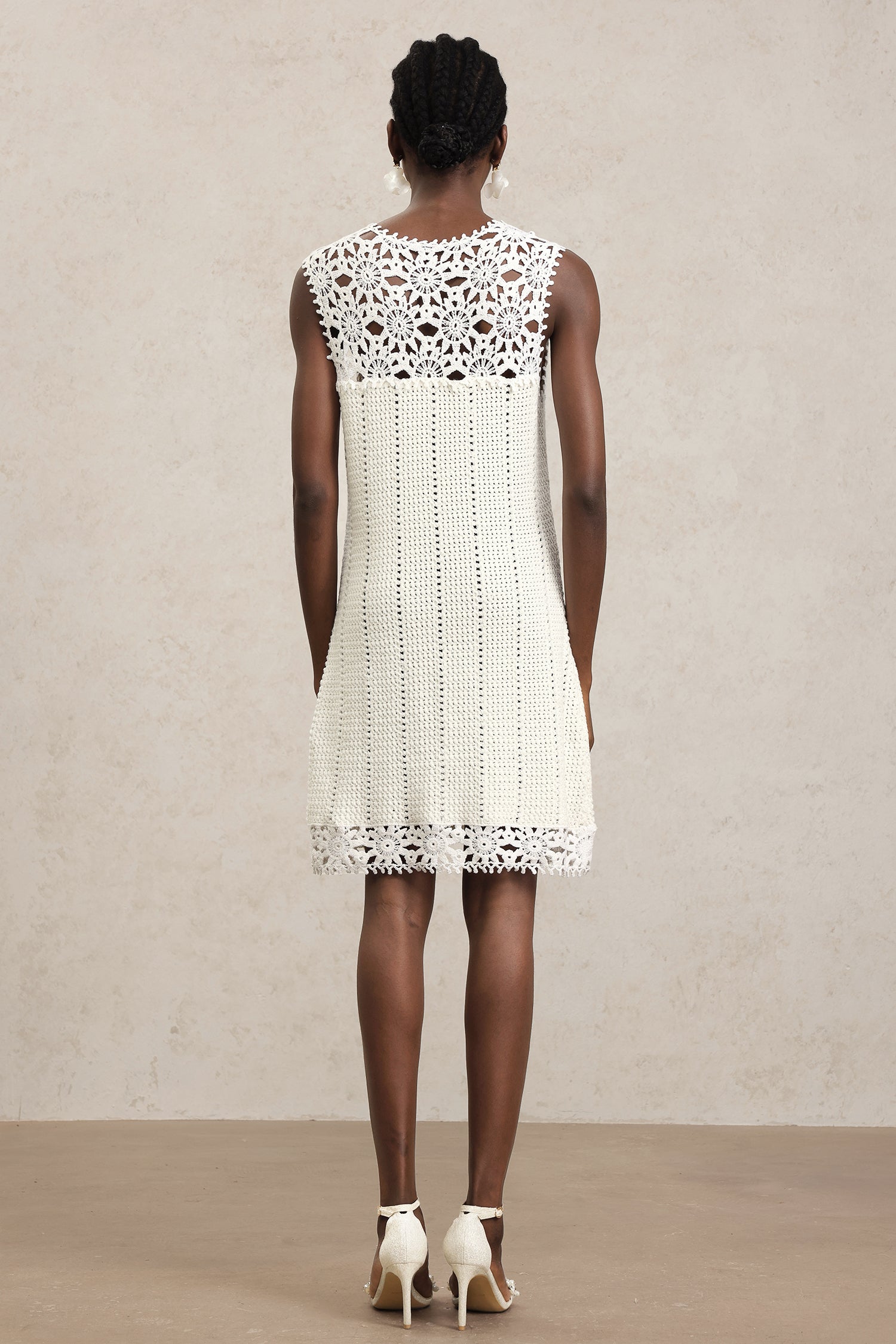 Samson Sleeveless Flowers Lace Mini Dress