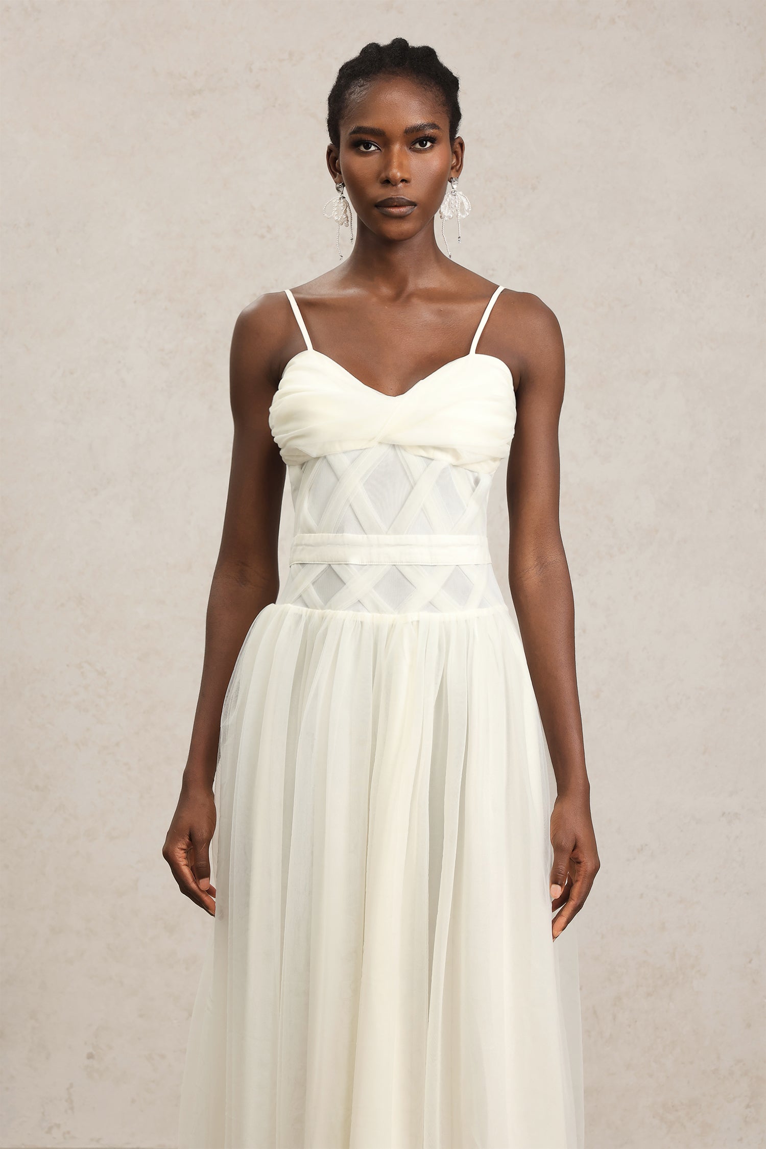 Omega Halter Folds Maxi Dress