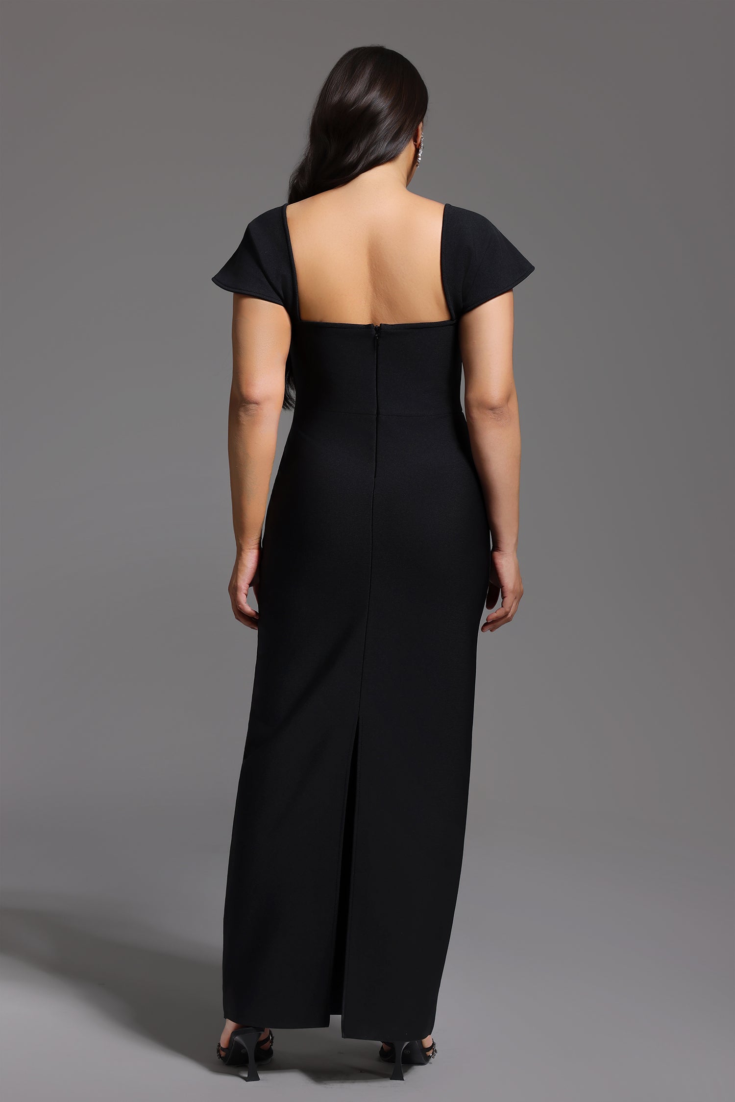 Romelle Short Sleeve Diamond Bandage Maxi Dress