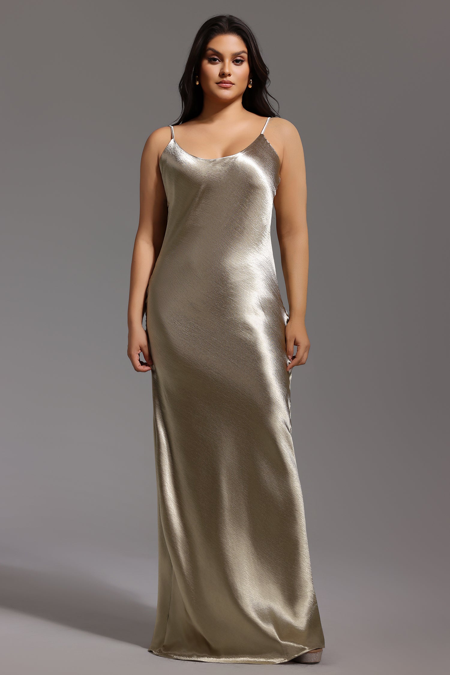 Emily Metallic Gold Maxi Dress