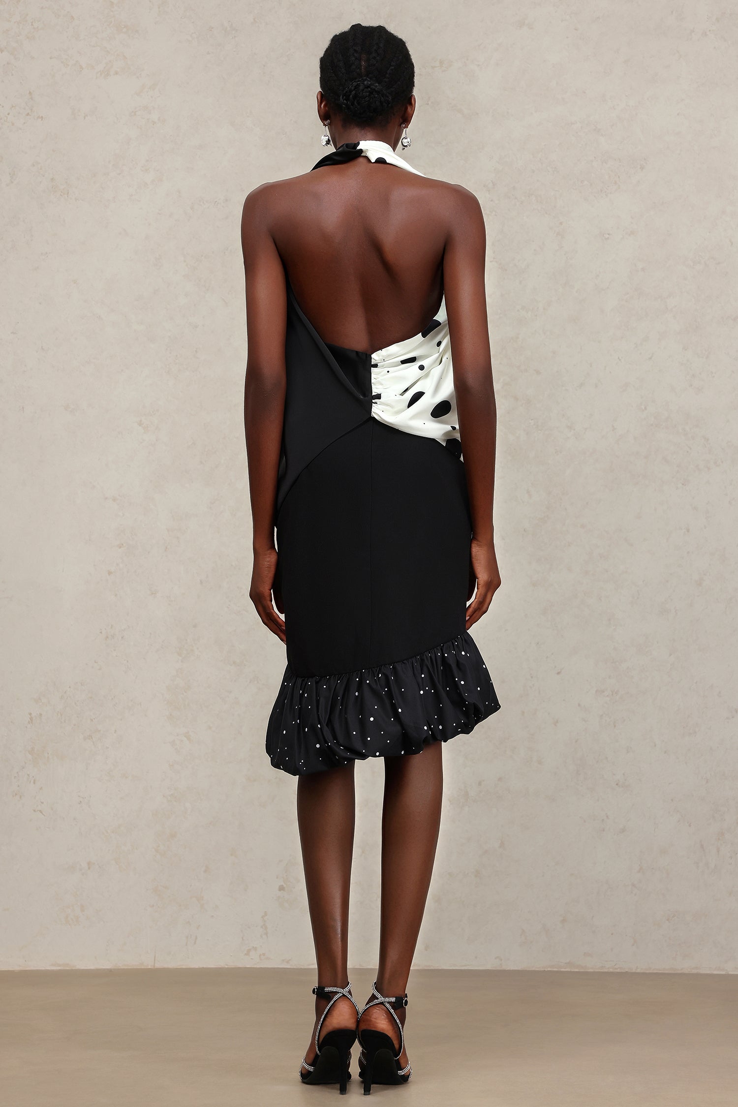 Thalassa Dot Printed Bowknot Top And Skirt Two-Piece Set