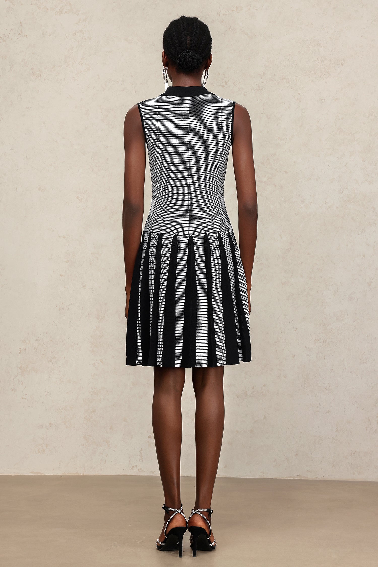 Kyler Lapel Sleeveless Folds Mini Dress