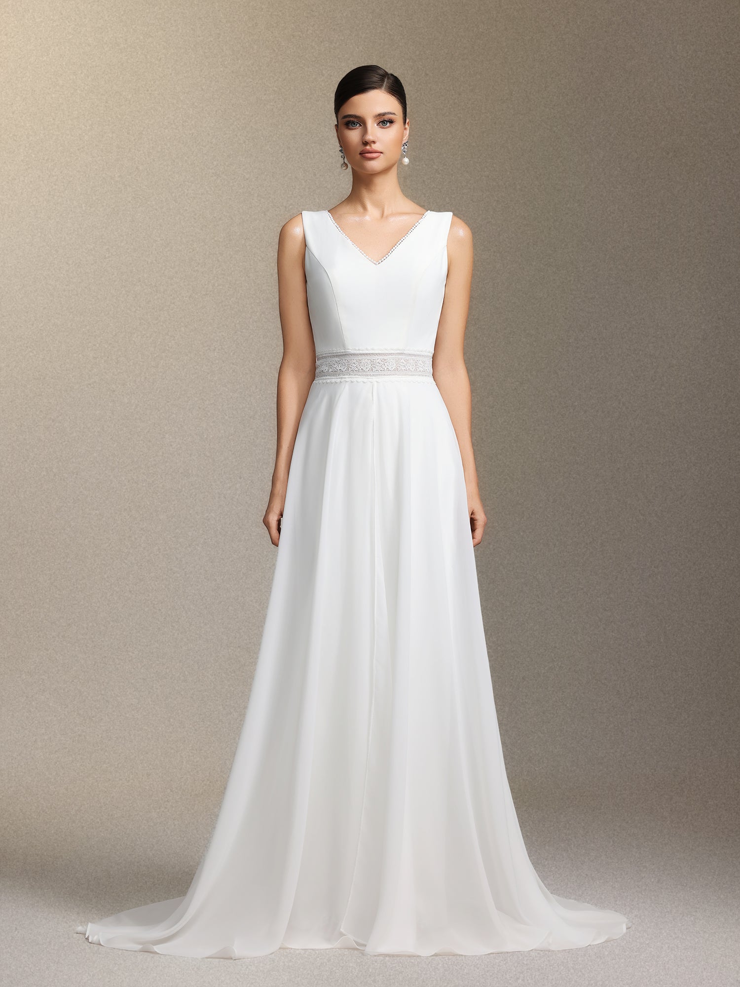 Trinvilla Deep V-neck sleeveless high-waisted maxi jumpsuit