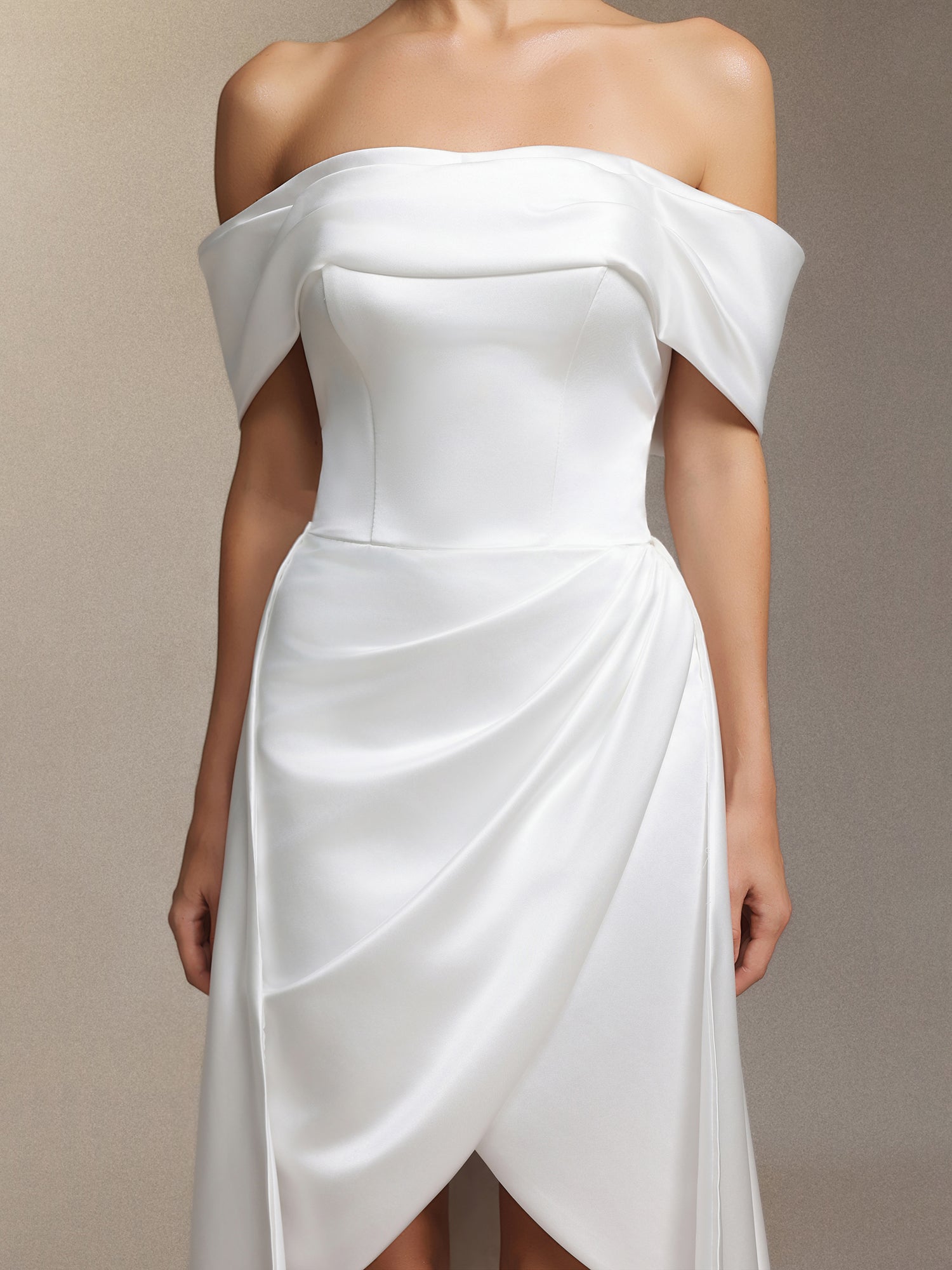 Marris One-shoulder detachable maxi wedding dress