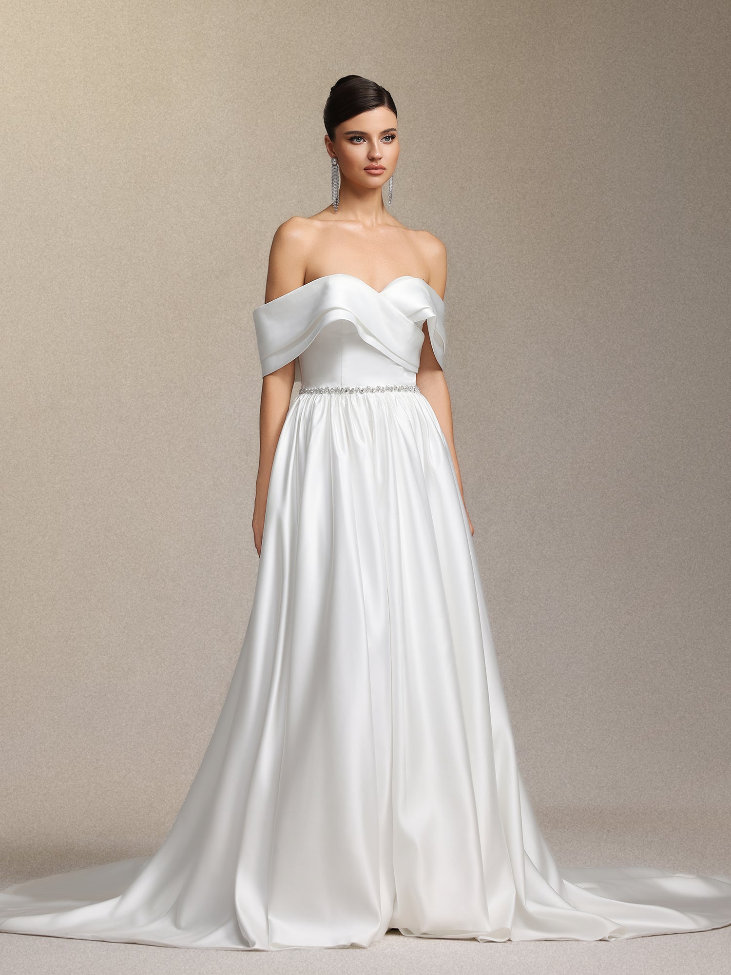 Sefa One-shoulder maxi style wedding dress
