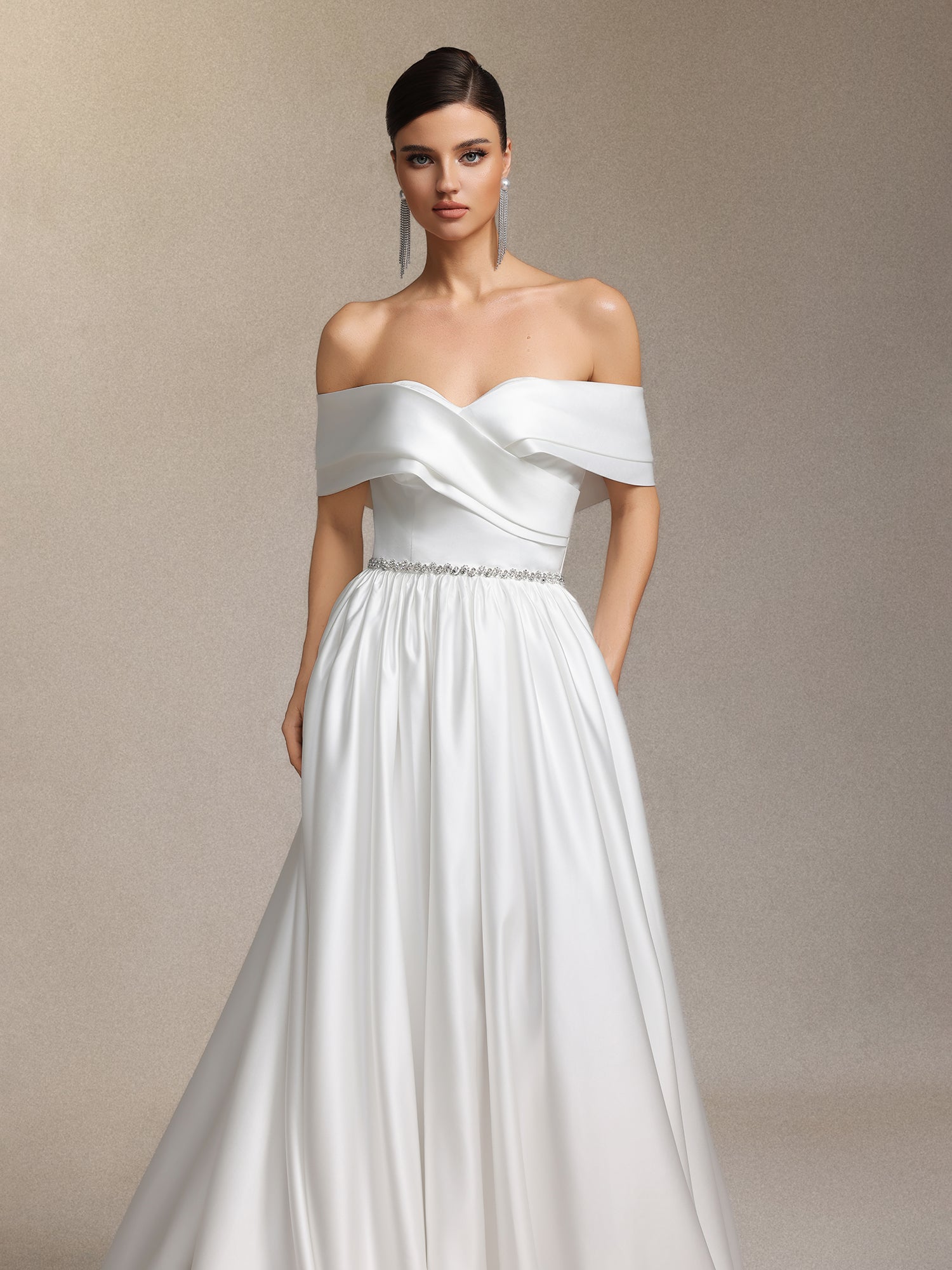Sefa One-shoulder maxi style wedding dress