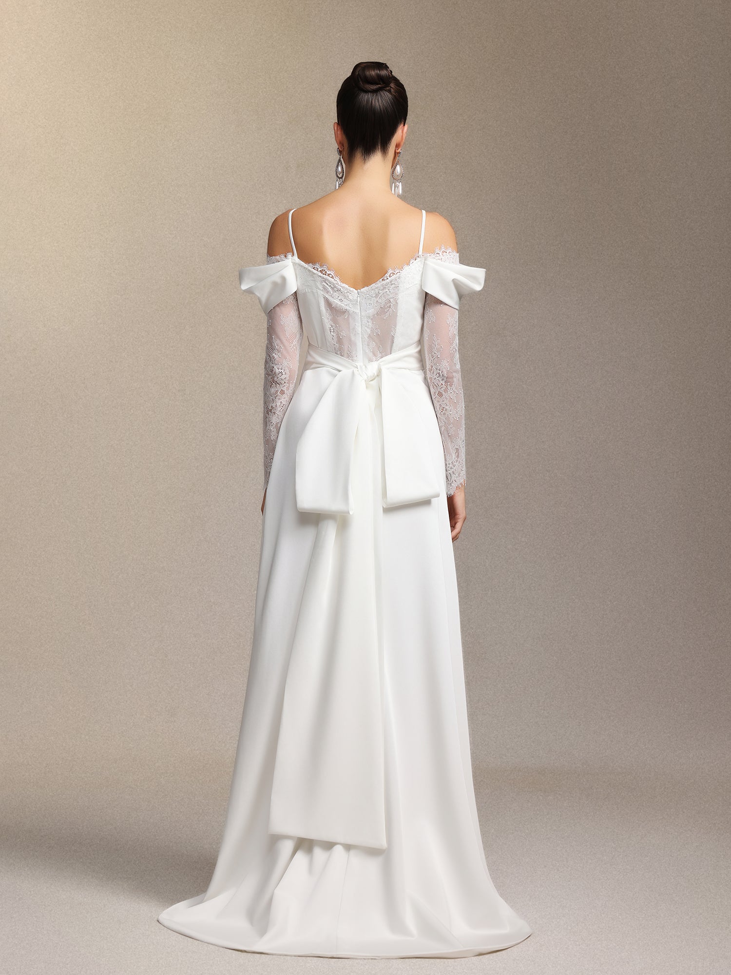 Lexi Off-The-Shoulder Lace Slit Maxi Dress