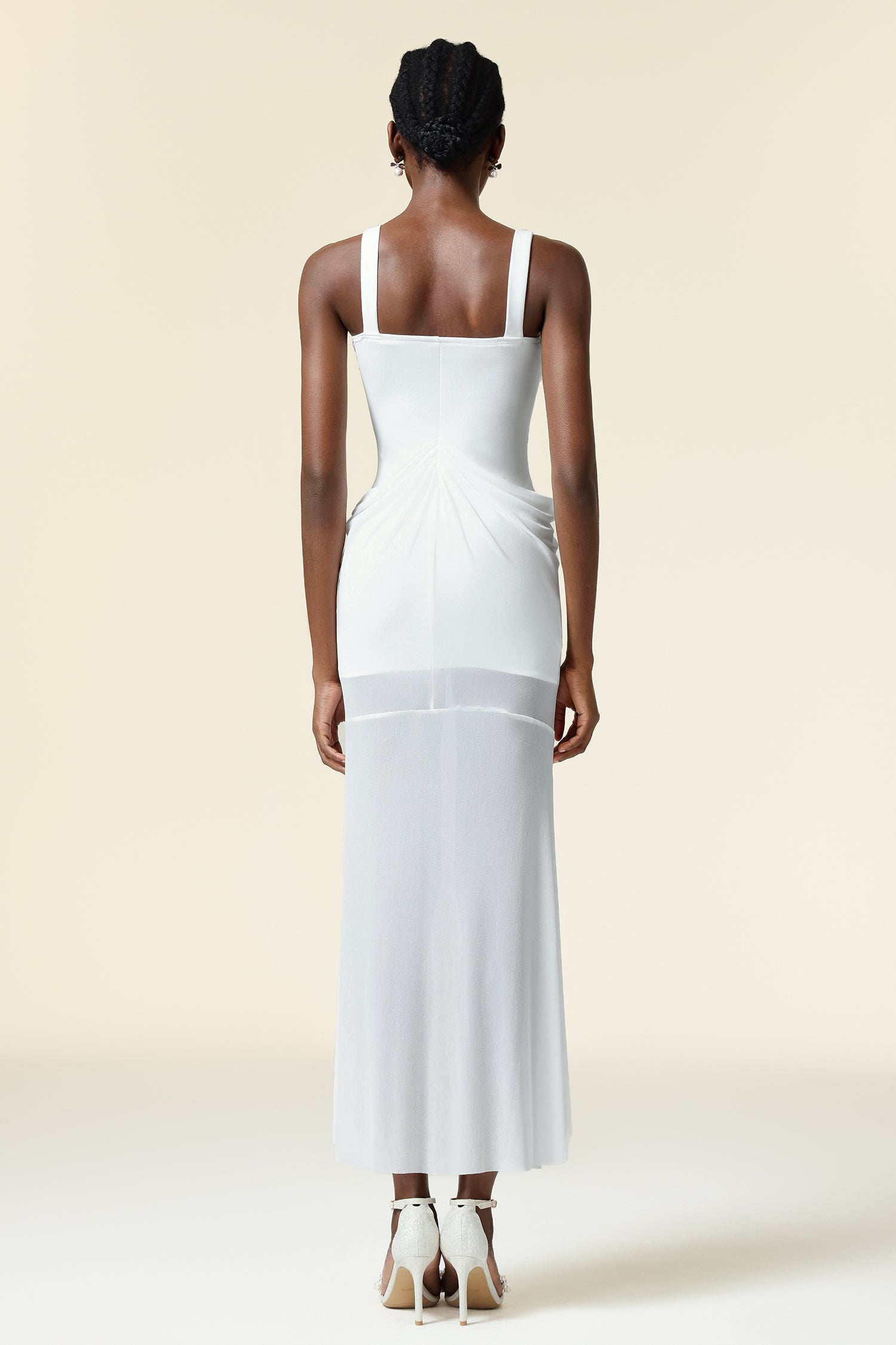Kaona Sleeveless Diamond Folds Maxi Dress