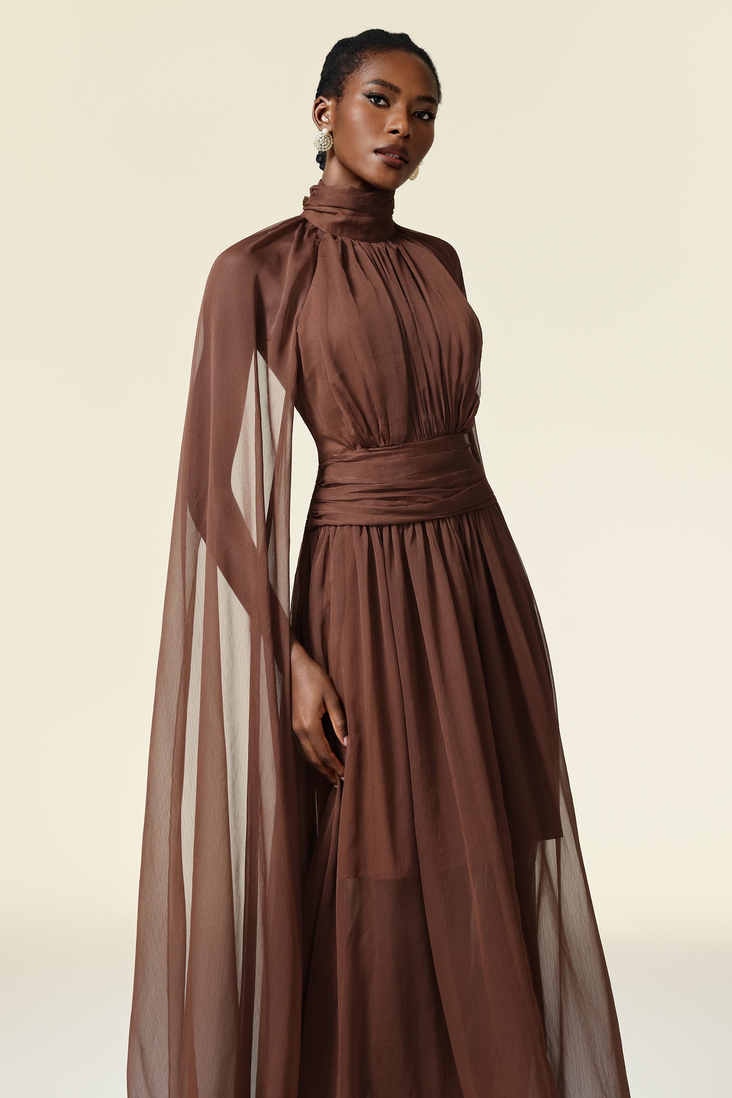 Rereny Butterfly Folds Maxi Dress