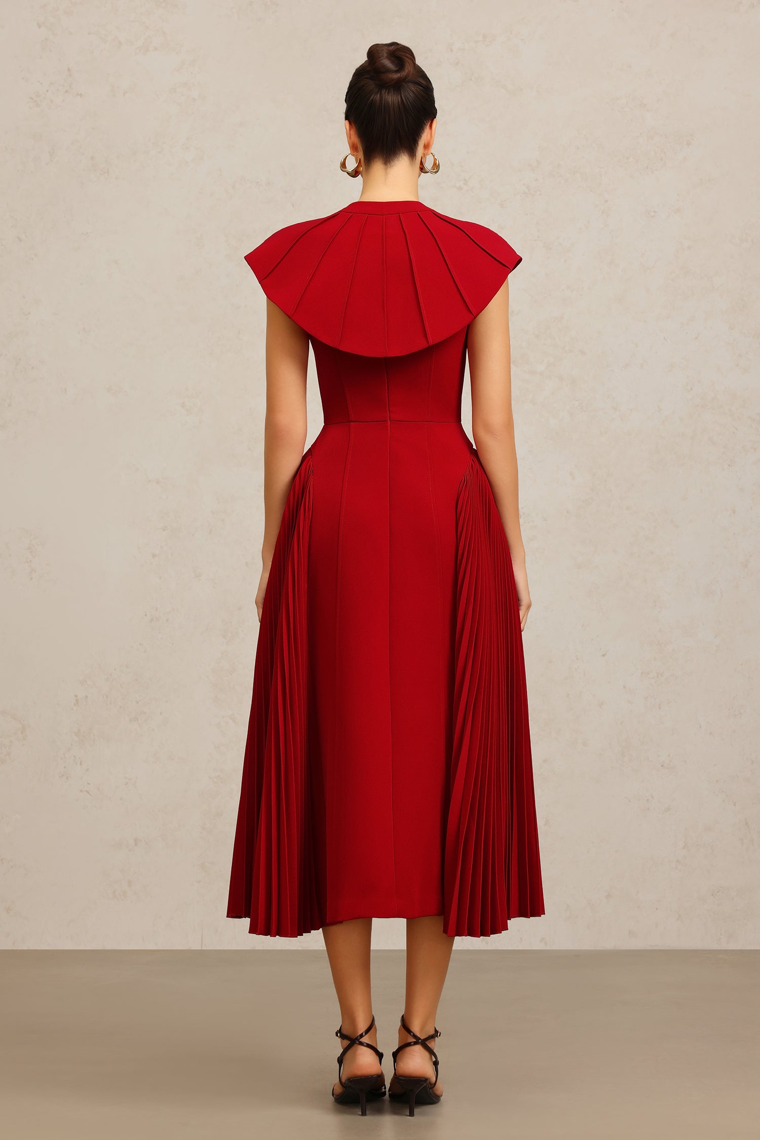 Verna Halter Folds Maxi Dress