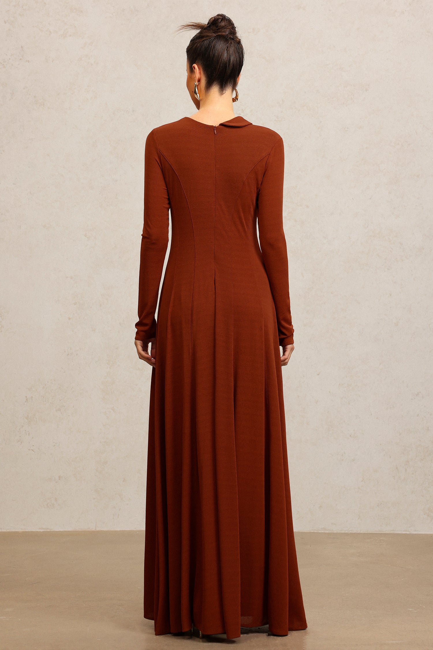 Juny Long Sleeves Flower Maxi Dress