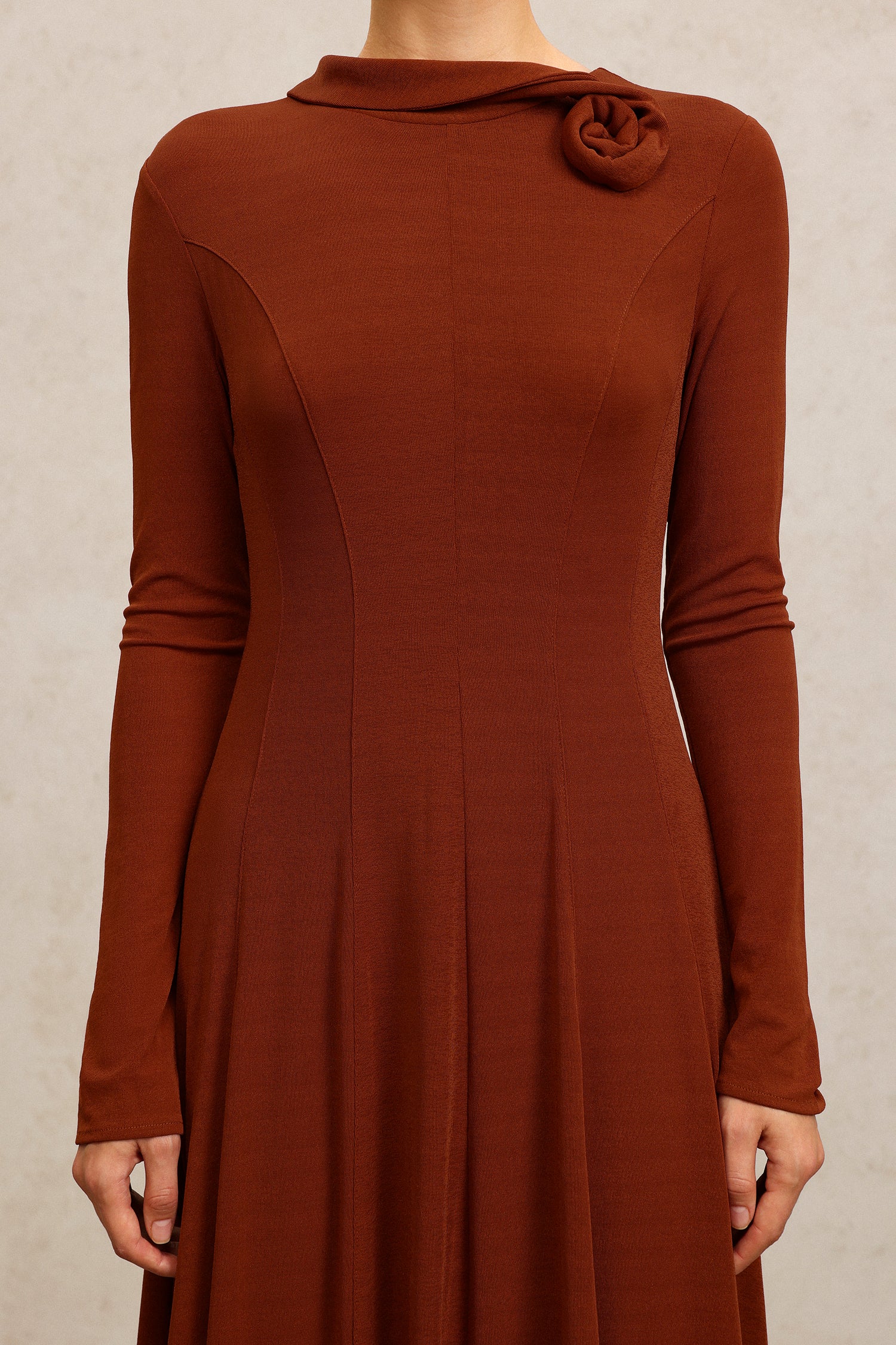 Juny Long Sleeves Flower Maxi Dress