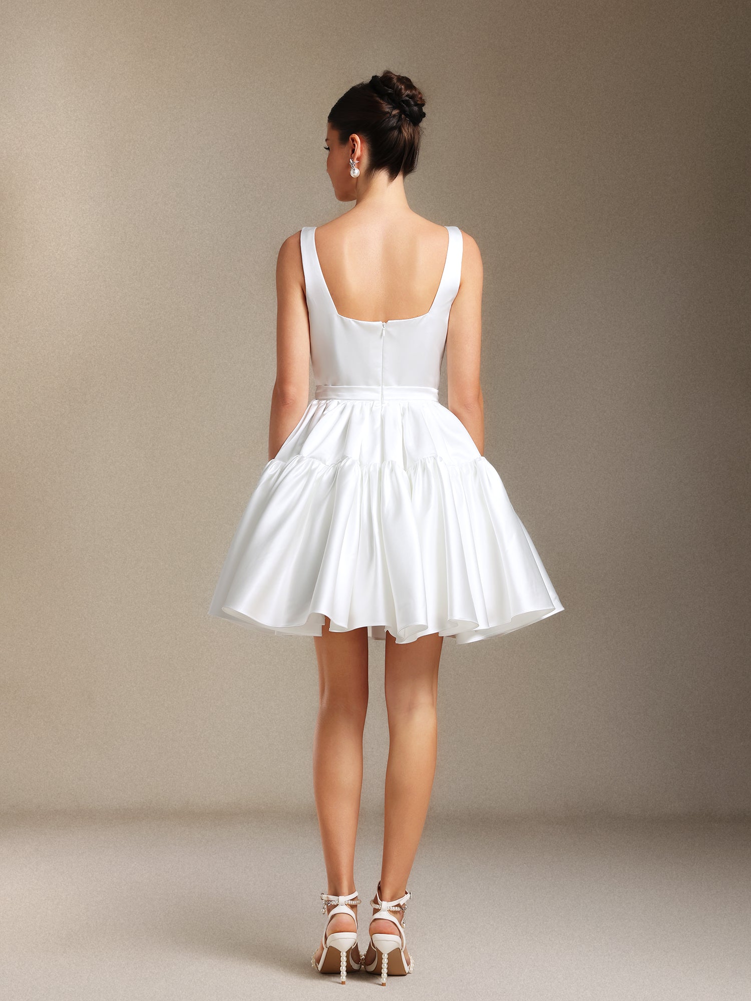 Marlene Fang Ling Simple Pleated Mini wedding dress