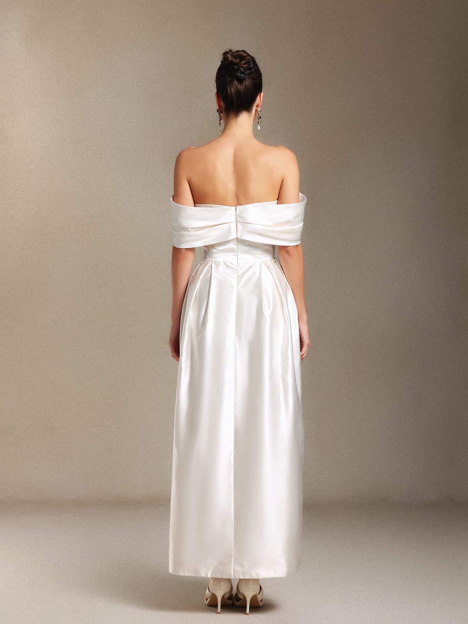 Oly Bare shoulders Flower Straight cylinder maxi formal dress