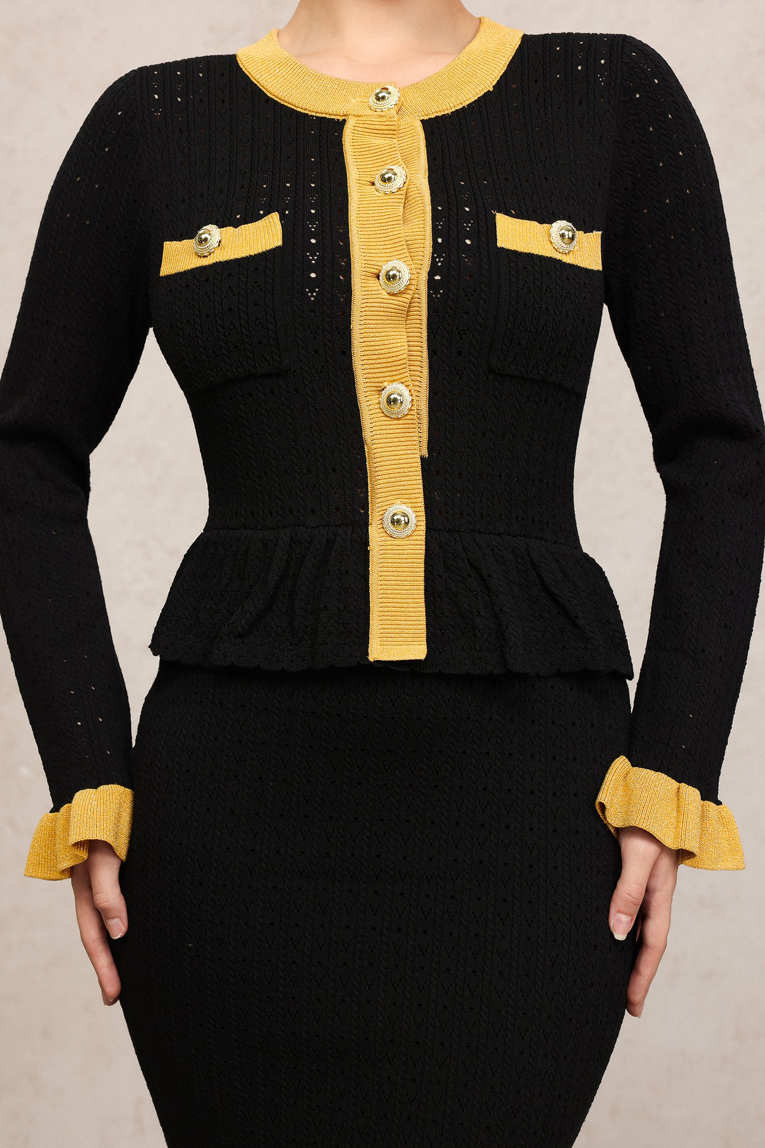 Rumi Round Neck Long Sleeves Fishtail Maxi Dress