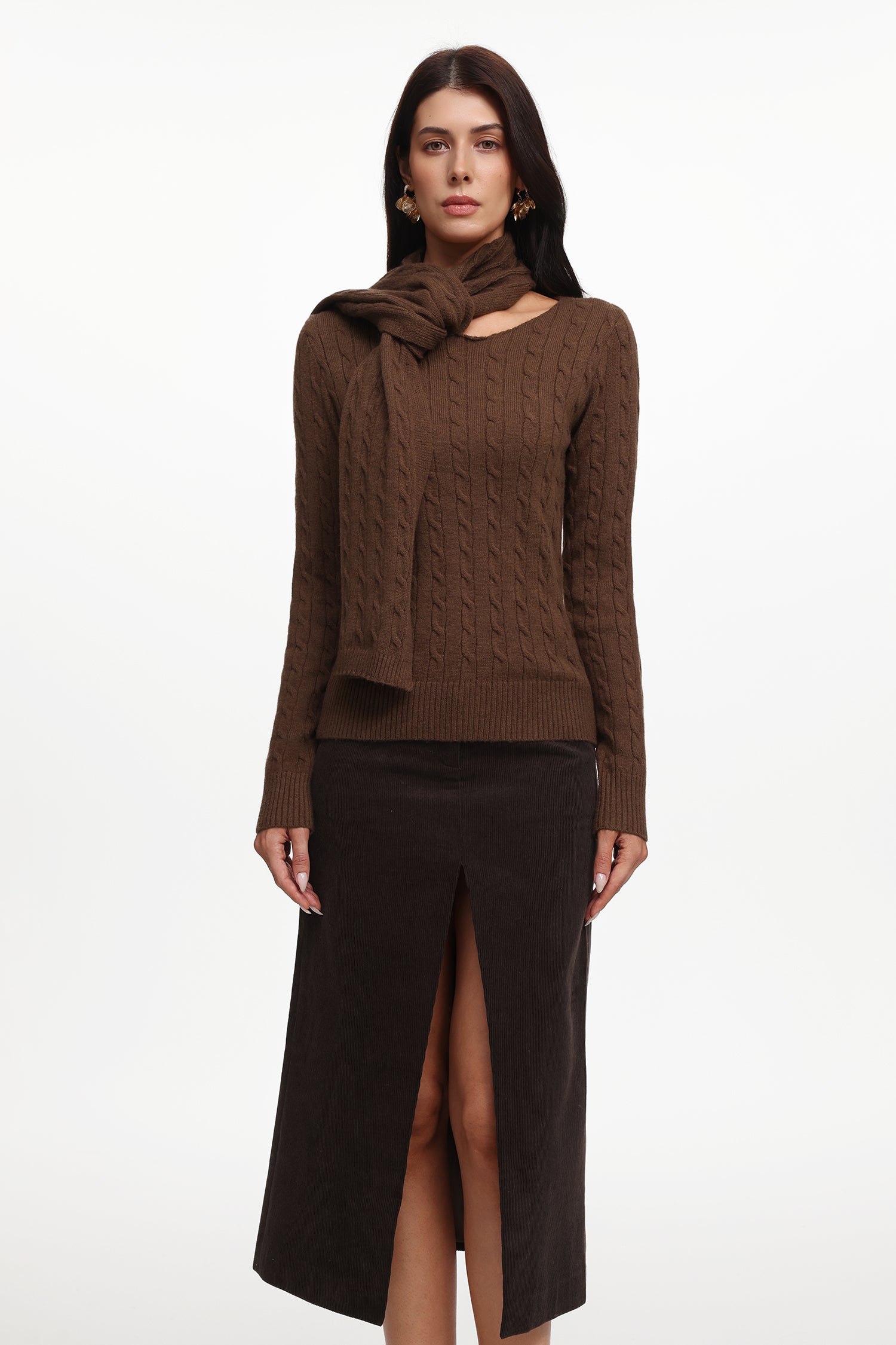 Killian Chic Contour Long Sleeve Knot Knit Top