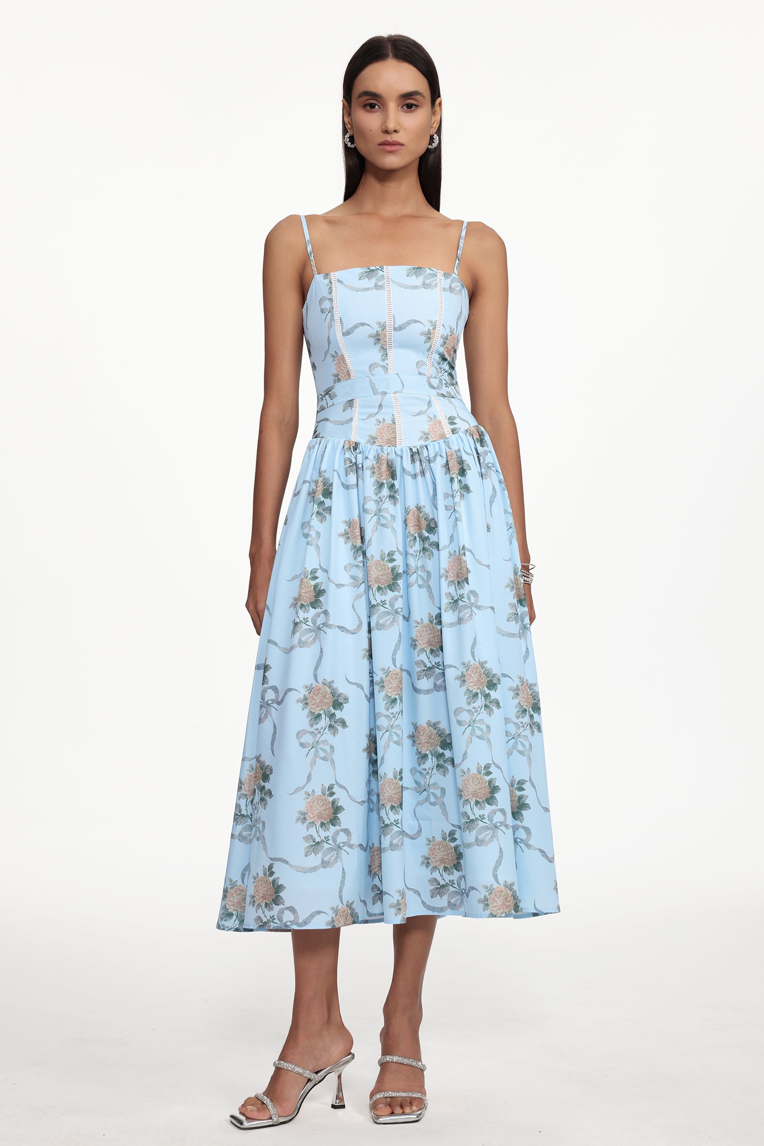 Starsha Resort Cinched Sleeveless Print Woven Maxi Dress	