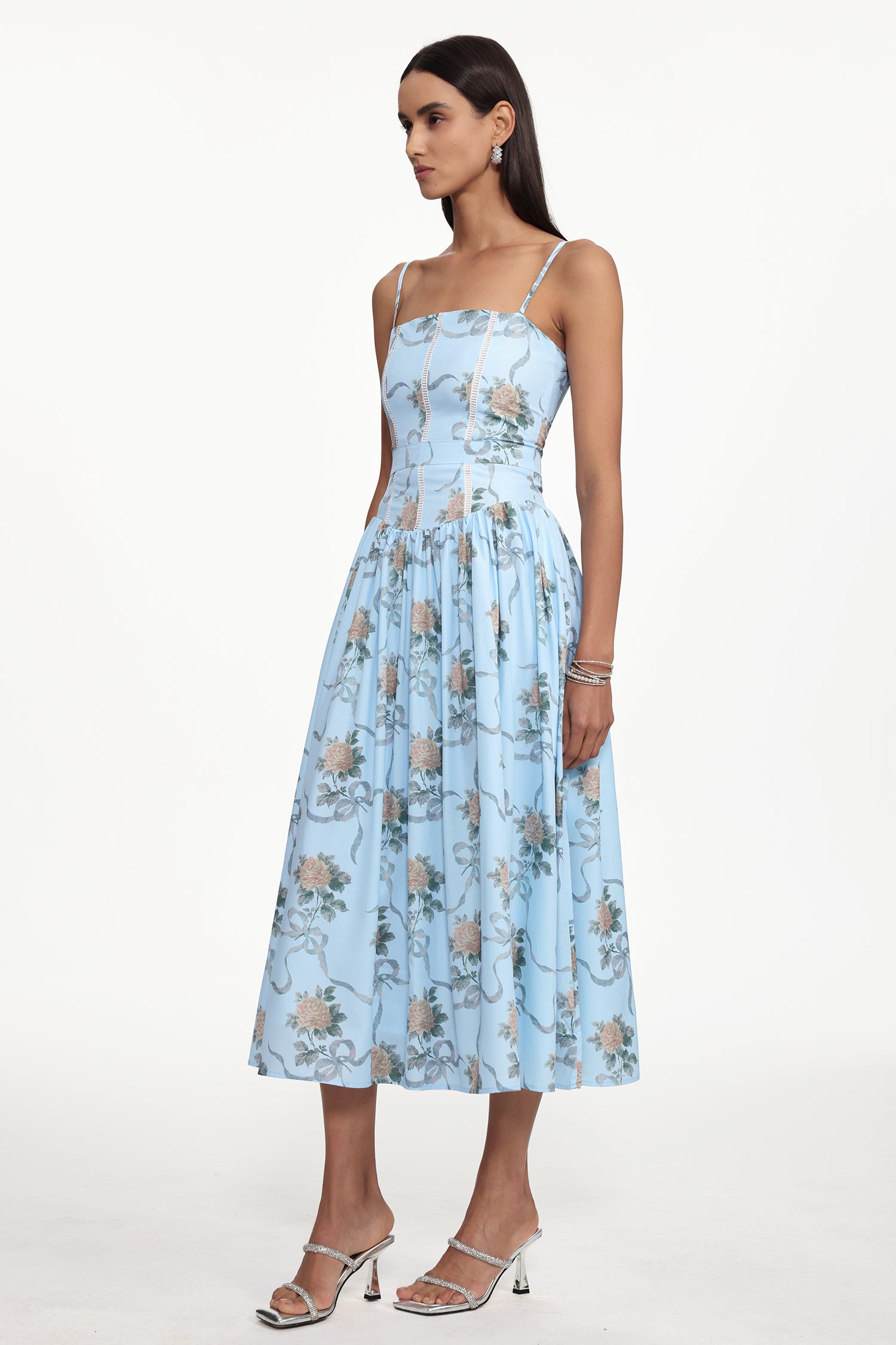 Starsha Resort Cinched Sleeveless Print Woven Maxi Dress	