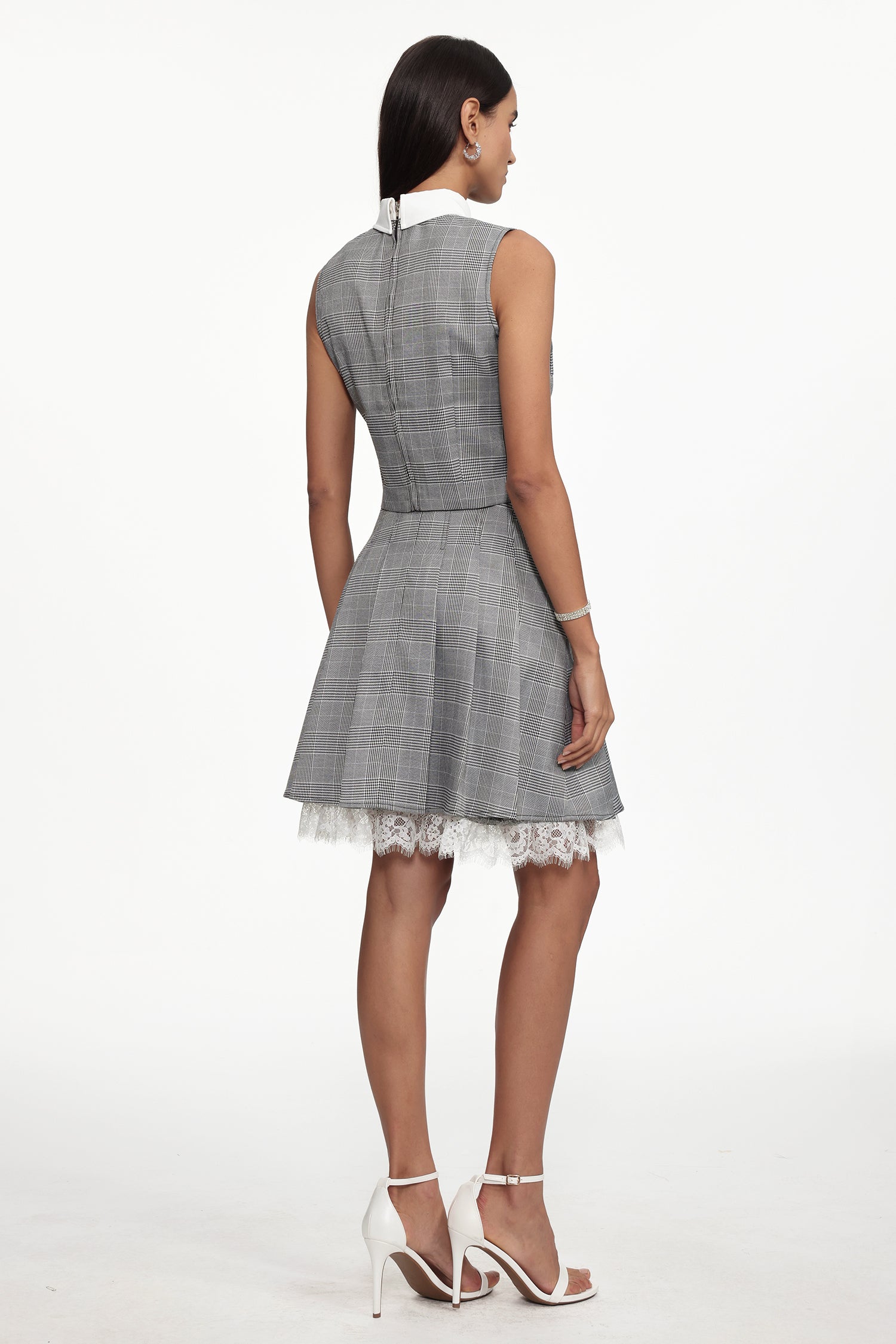 Vera Elegant Tailored Plaid Mini Two Piece Set	