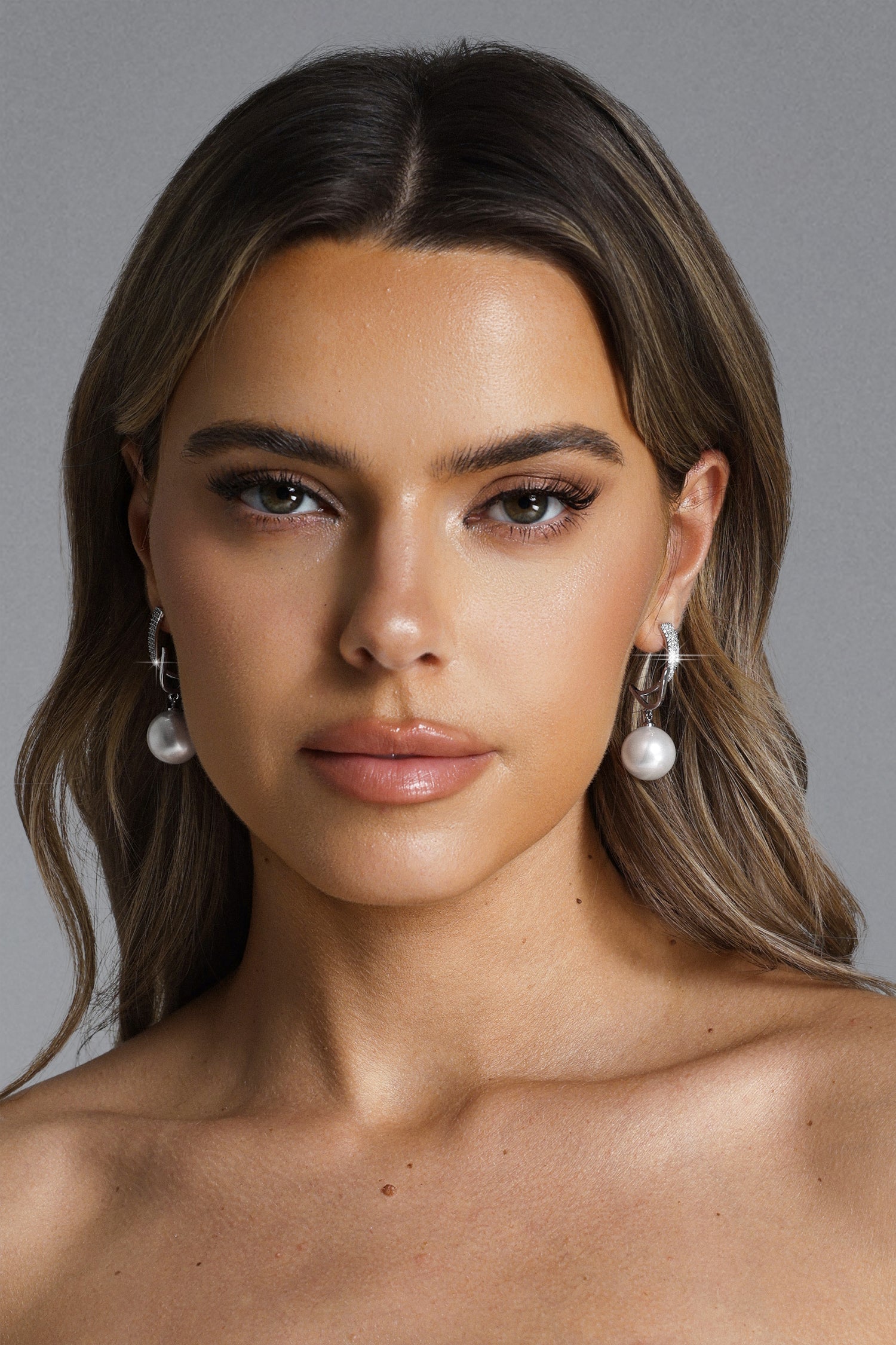 Zalea Diamond Pearl Drop Earrings	