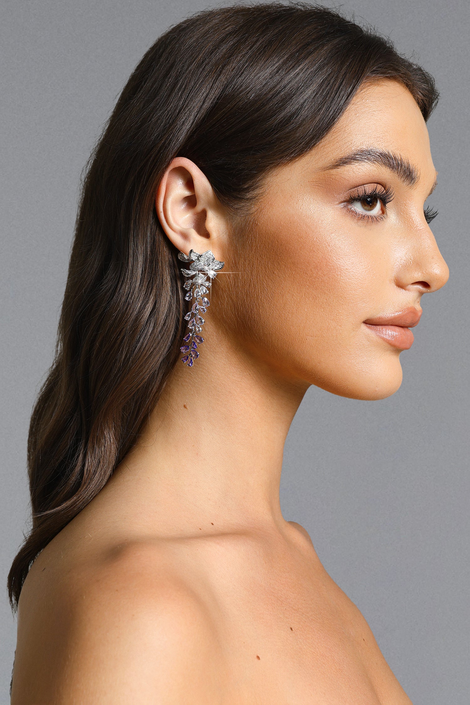 Tate Flower Gradient Diamond Earrings	
