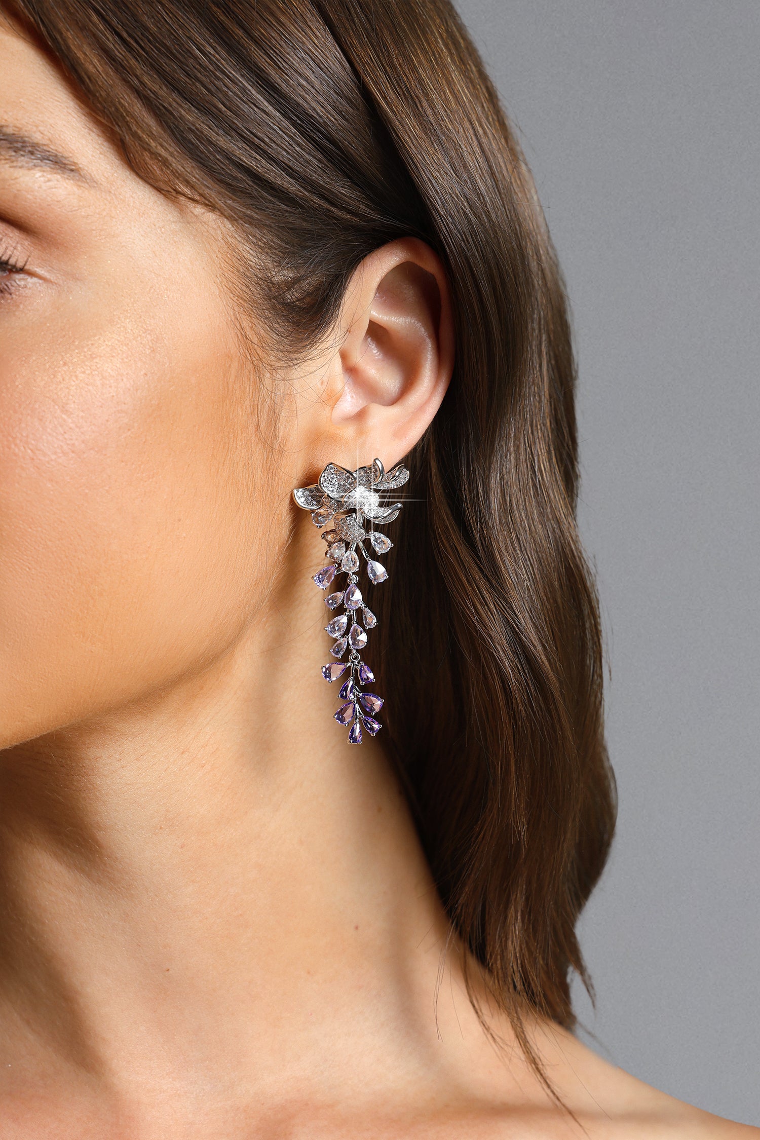 Tate Flower Gradient Diamond Earrings	