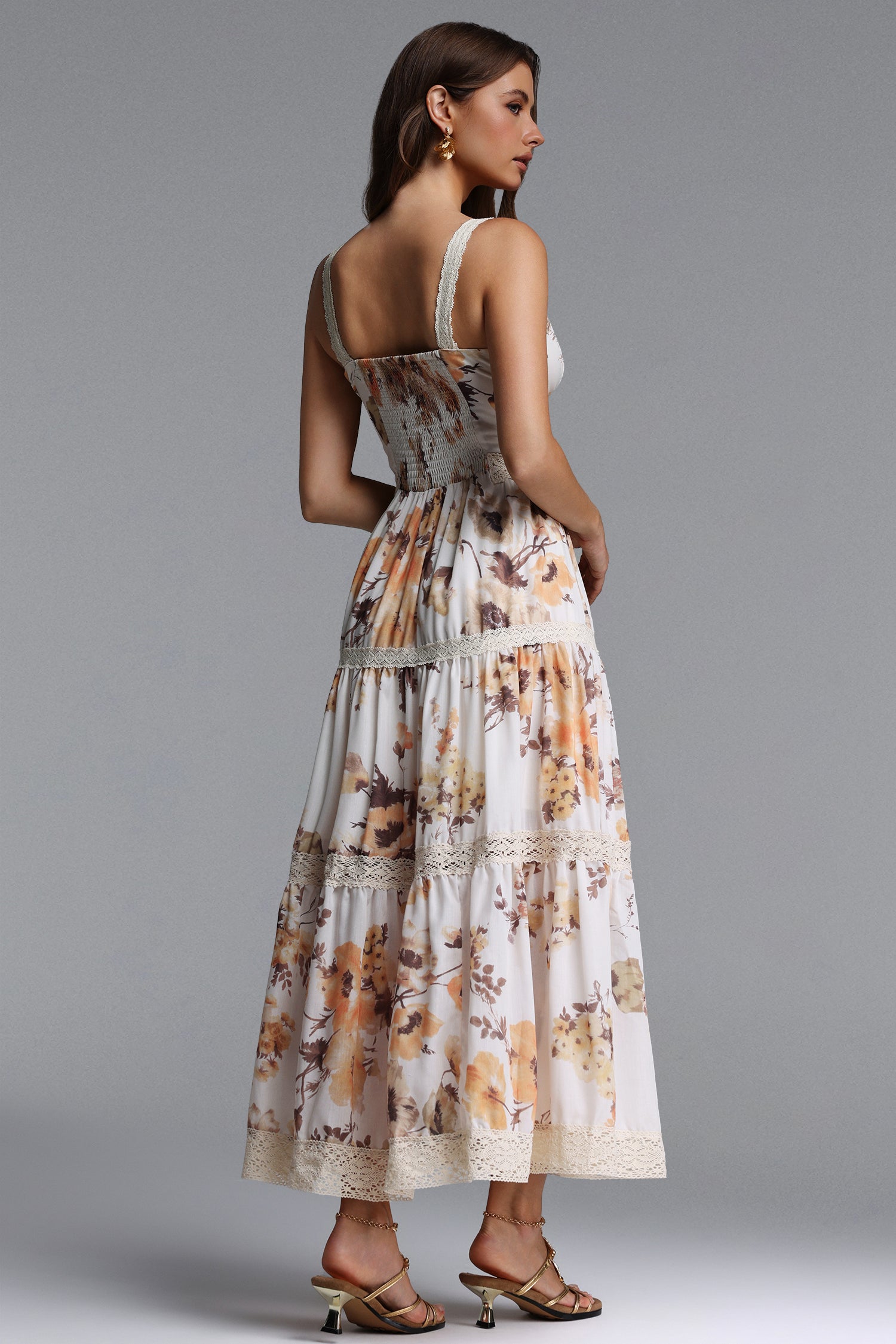 Lucica Resort Flowy Sleeveless Floral Print Woven Maxi Dress	