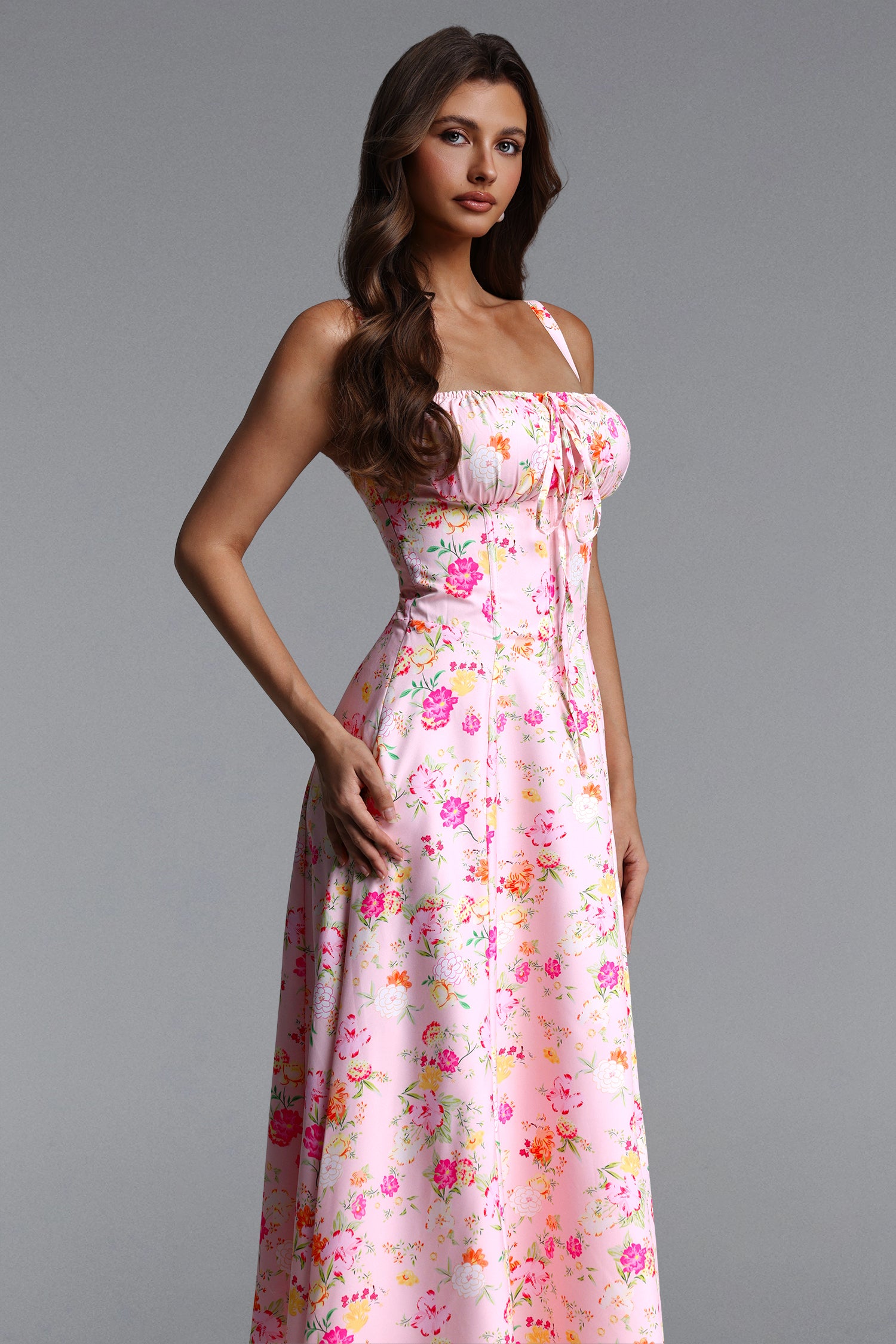 Edith Resort Flowy Sleeveless Floral Print Woven Maxi Dress	