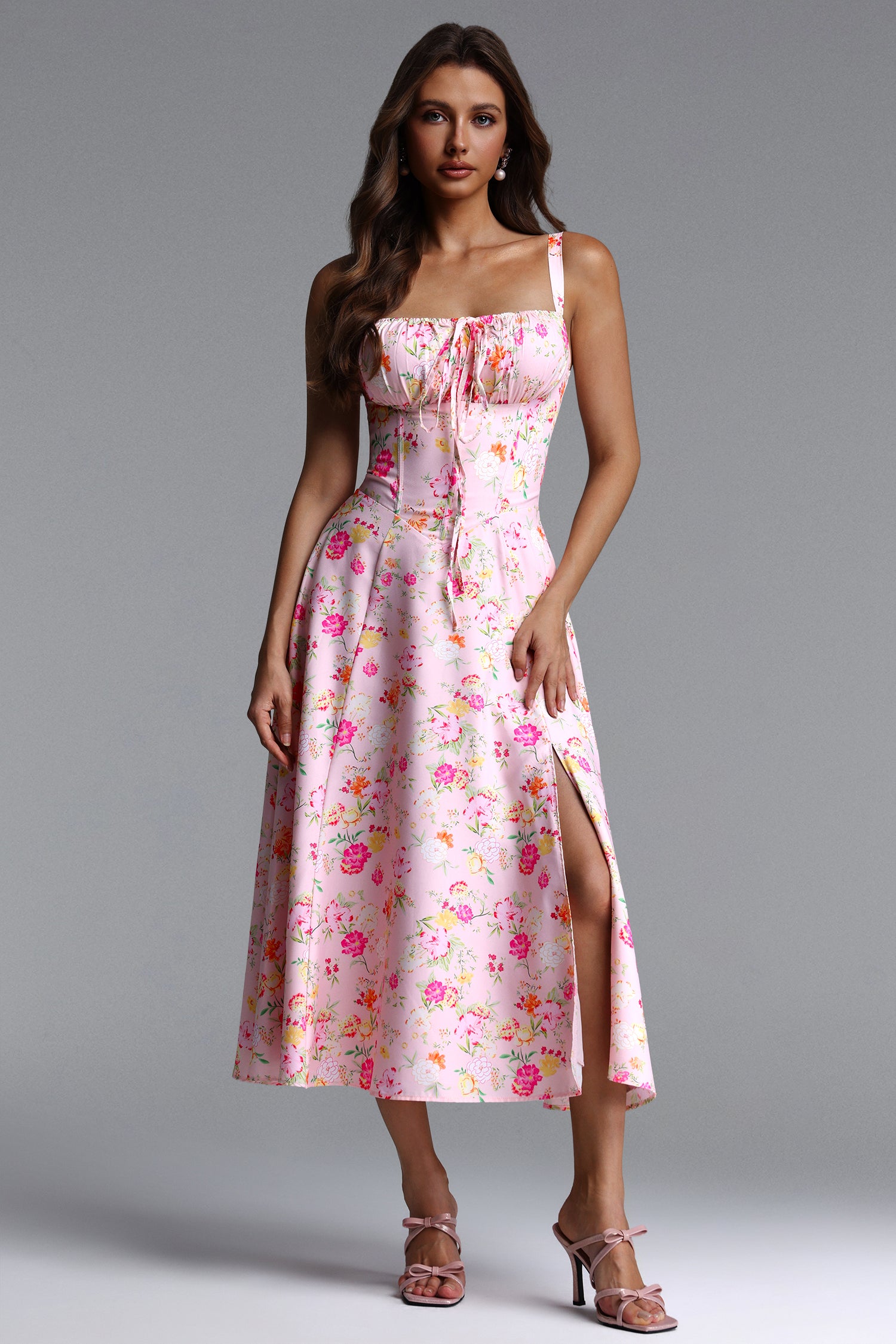 Edith Resort Flowy Sleeveless Floral Print Woven Maxi Dress	