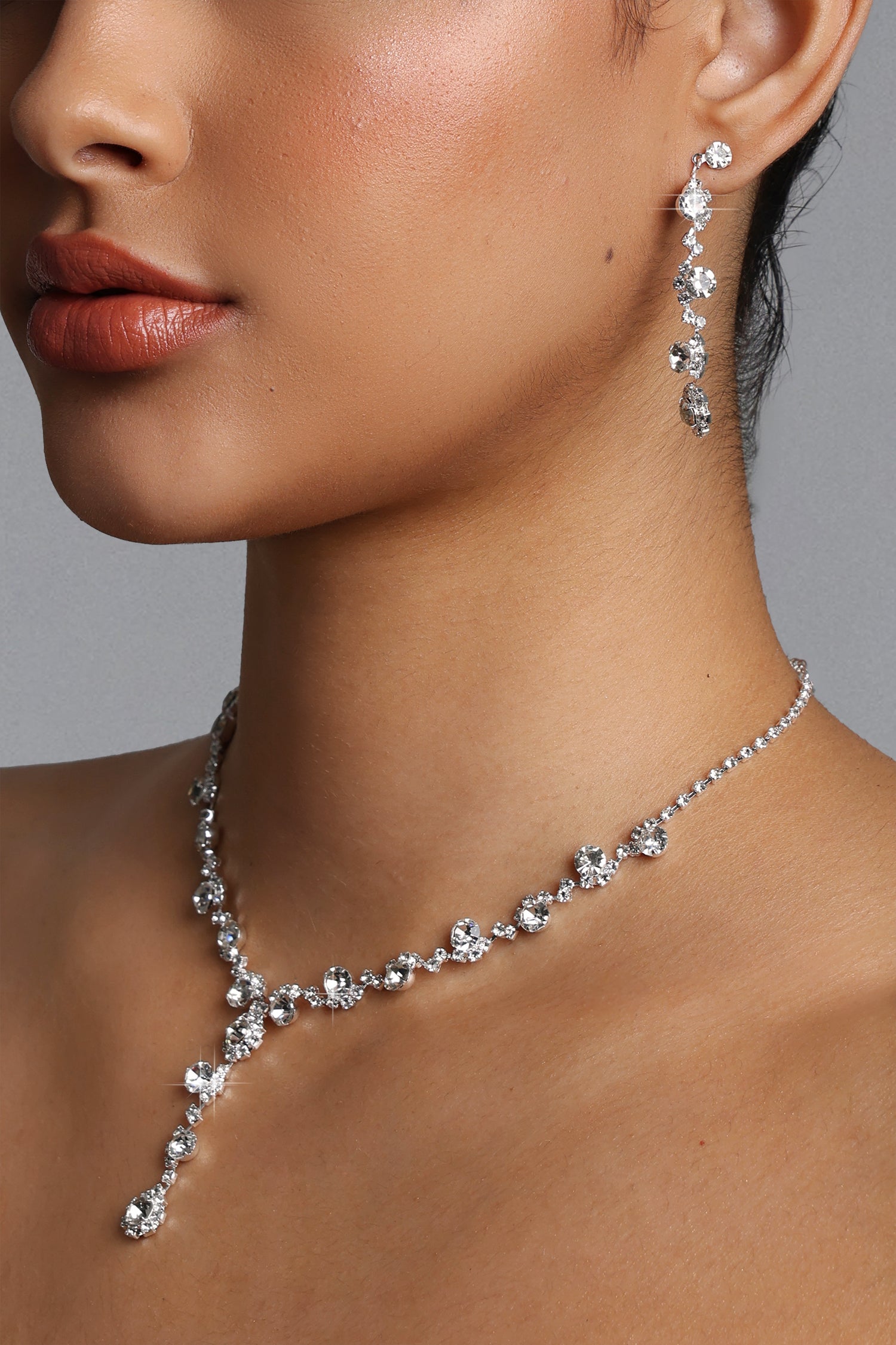 Joie Y Shaped Crystal Drop Jewelry Set	