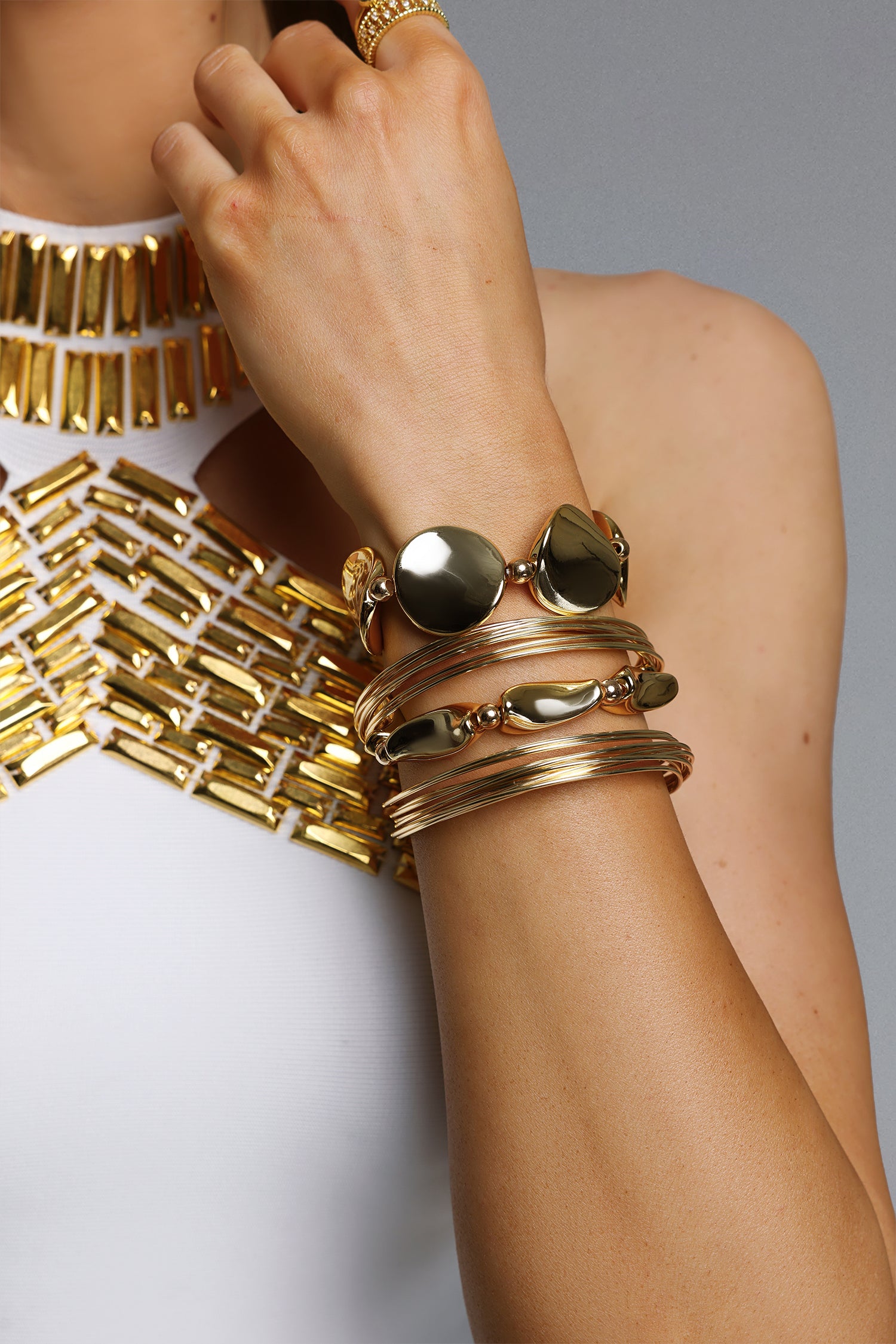 Vicky Multi Gold Tone Stacking Bracelet Set	