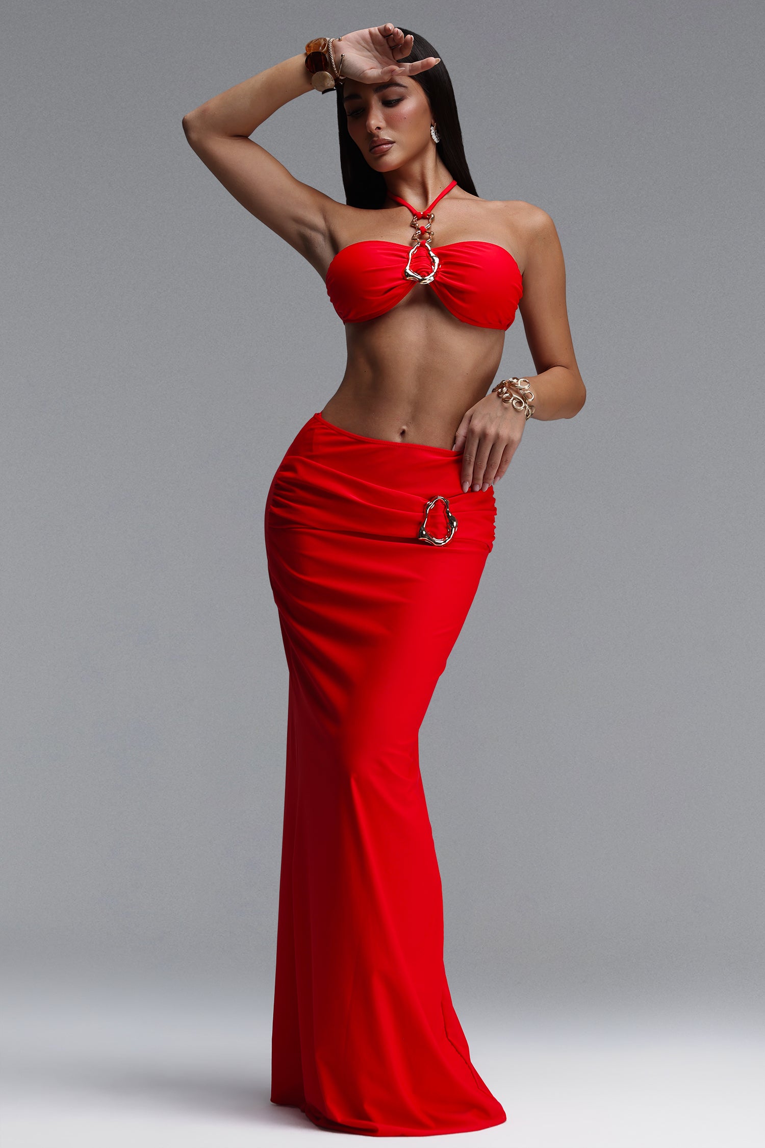 Mistrsa Sexy Contour Sleeveless Swimsuit Three Piece Set	