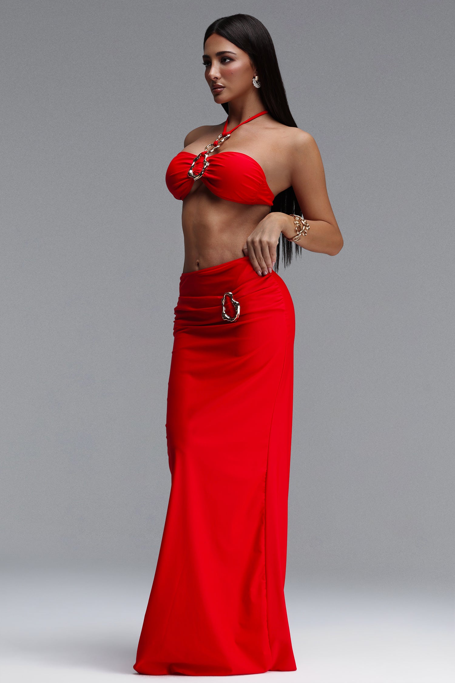 Mistrsa Sexy Contour Sleeveless Swimsuit Three Piece Set	