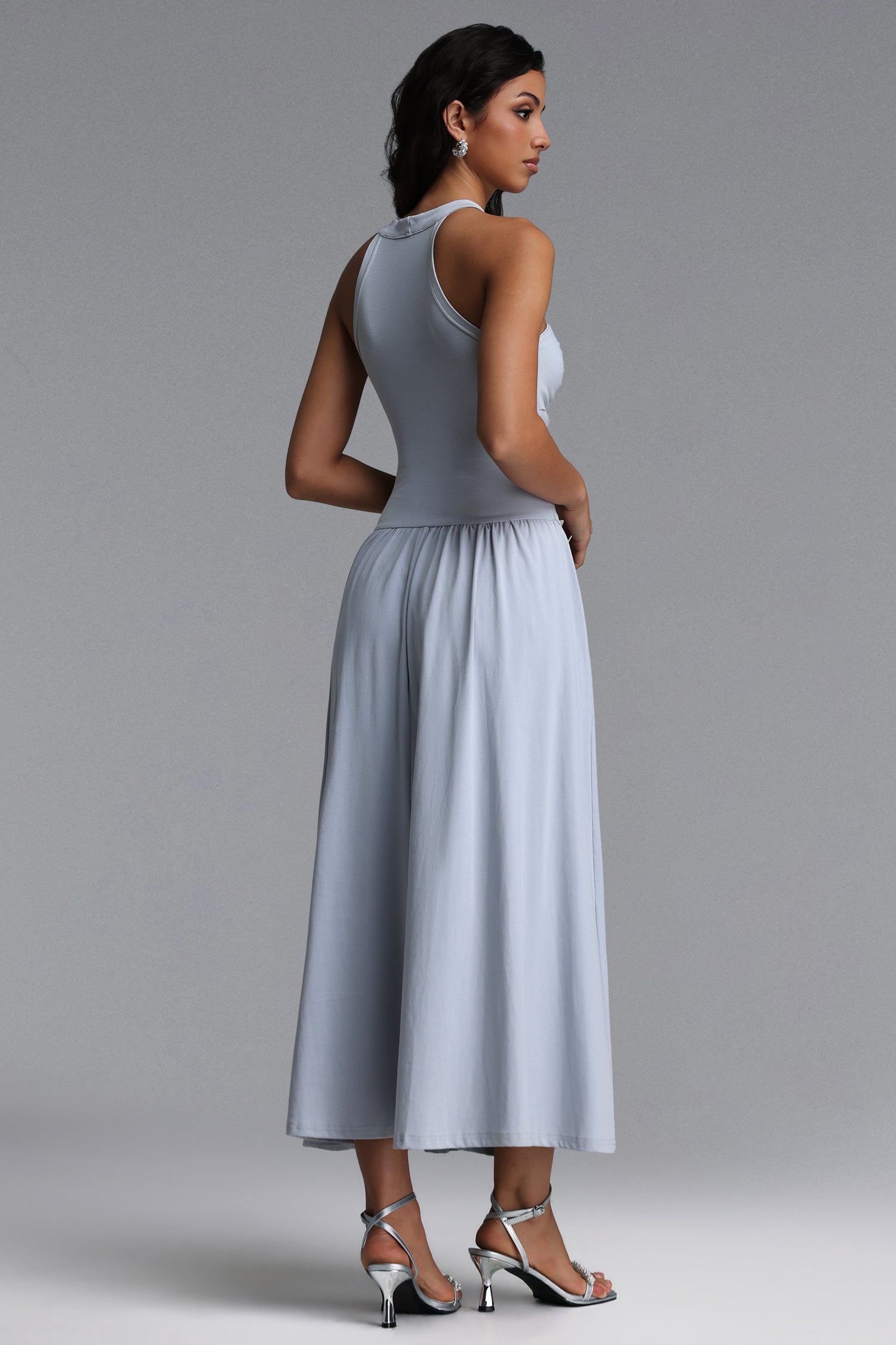 Irana Chic Contour Sleeveless Cut Out Knit Maxi Dress	