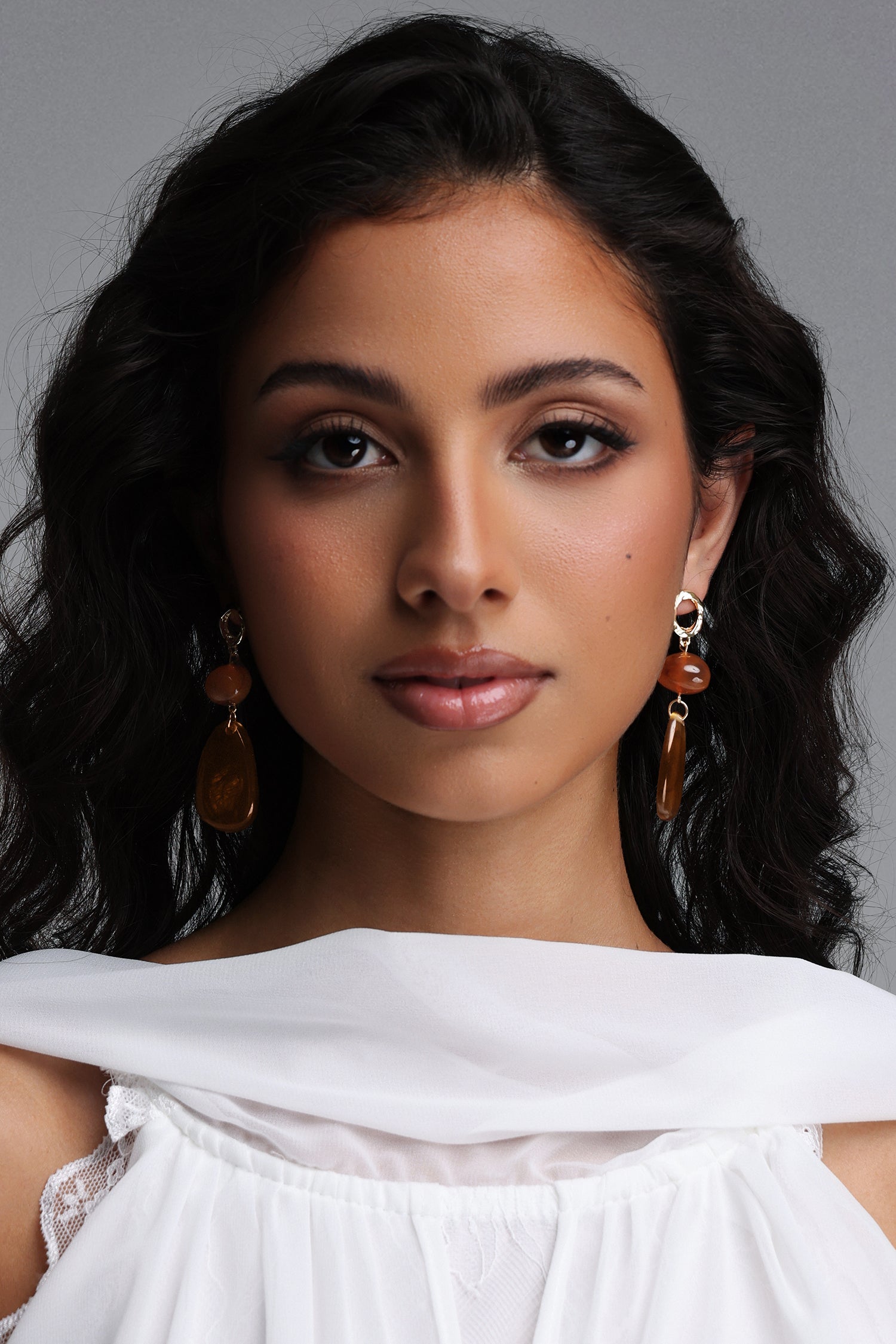 Xacier Amber Gradient Teardrop Dangle Earrings	
