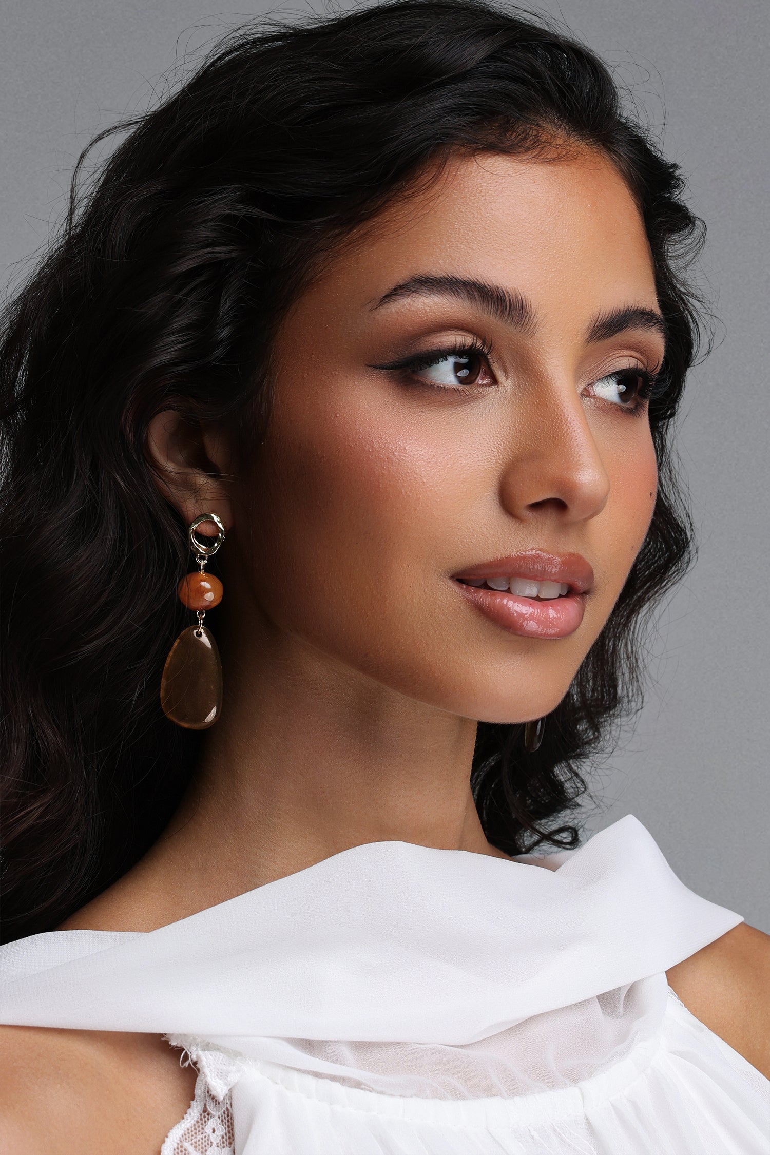 Xacier Amber Gradient Teardrop Dangle Earrings	