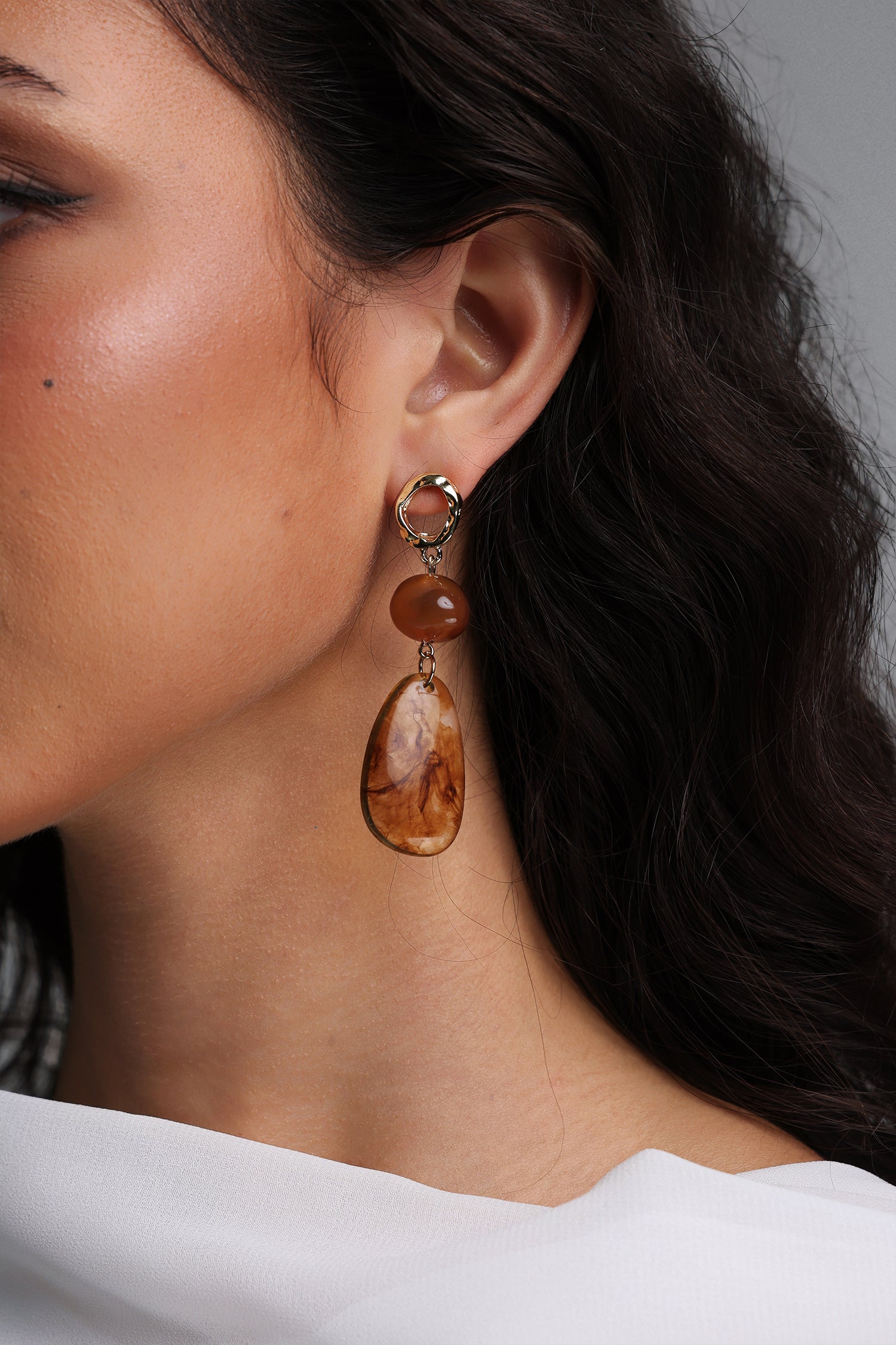 Xacier Amber Gradient Teardrop Dangle Earrings	