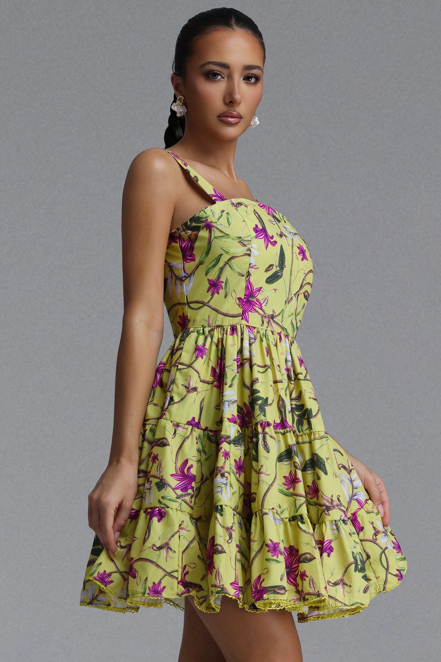 Werko Resort Flowy Sleeveless Floral Print Woven Mini Dress	