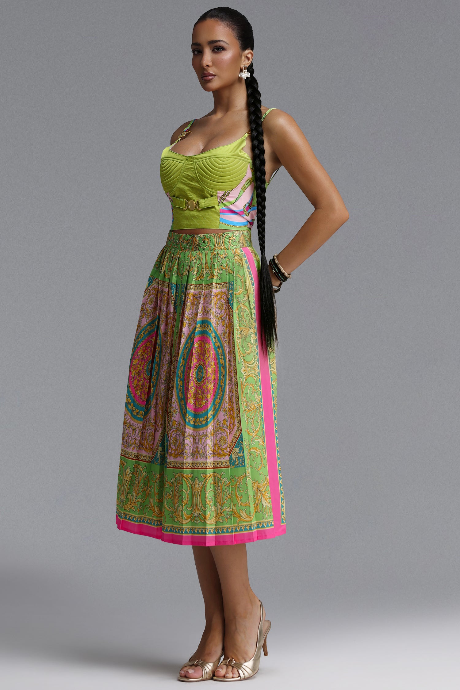 Felicity Resort Flowy Sleeveless Floral Print Woven Top and Skirt Two Piece Set	