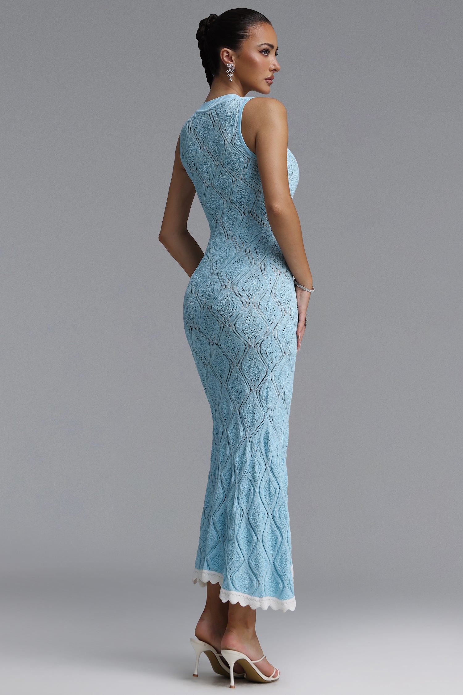 Kaci Elegant Cinched Sleeveless Knit Maxi Dress	