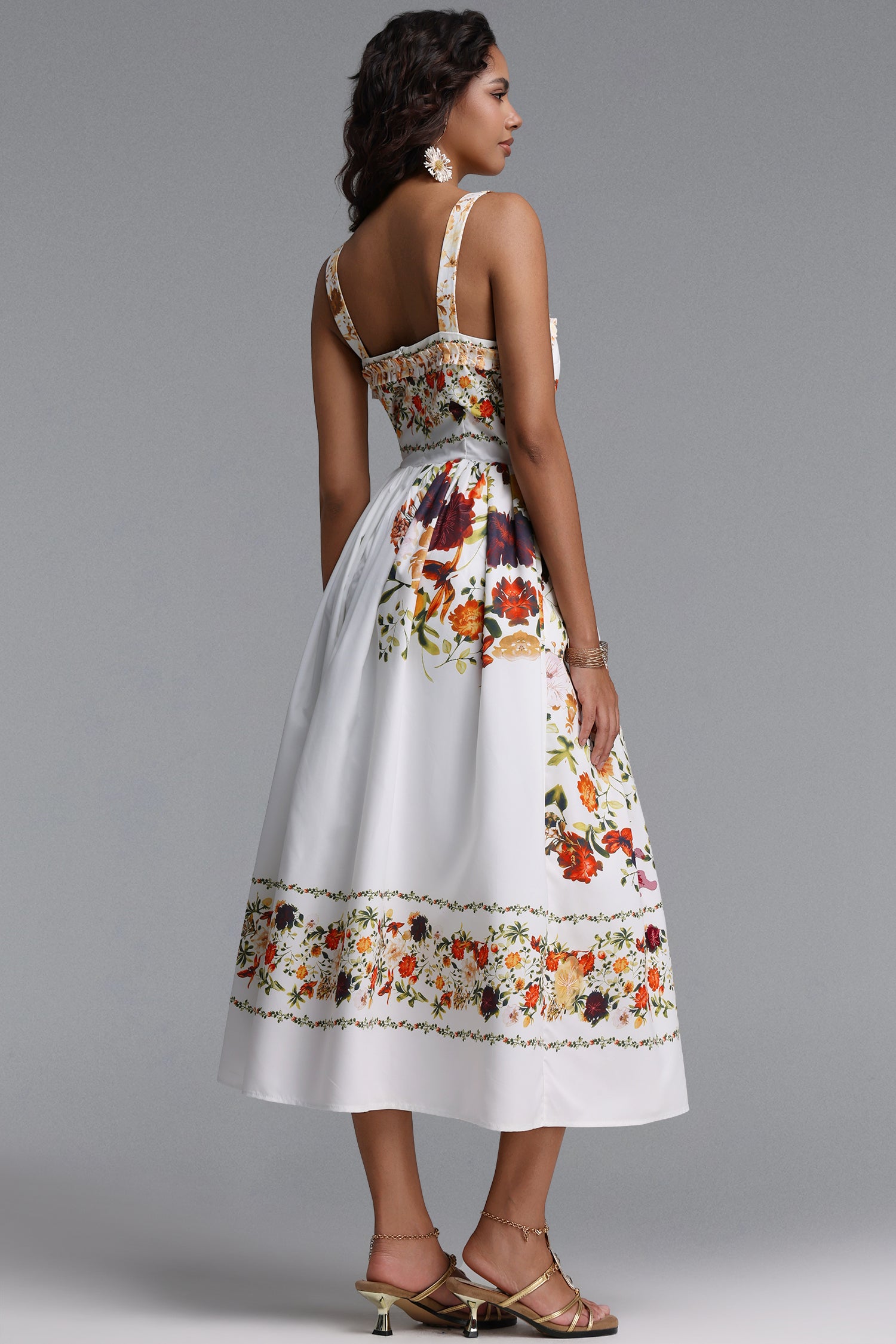 Gayu Resort Flowy Sleeveless Floral Print Woven Floral Maxi Dress	