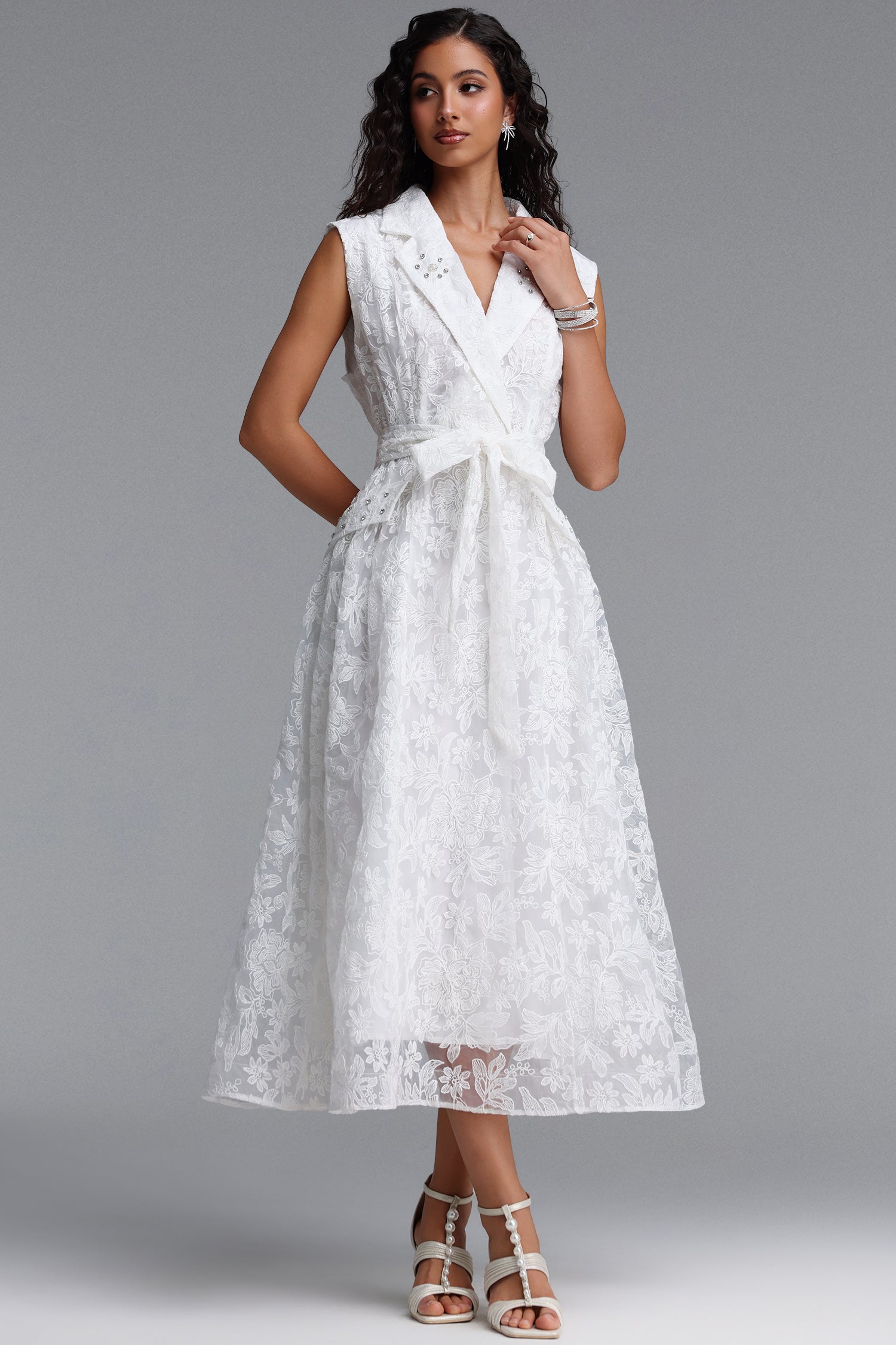 Madge Resort Flowy Sleeveless Floral Woven Maxi Dress	