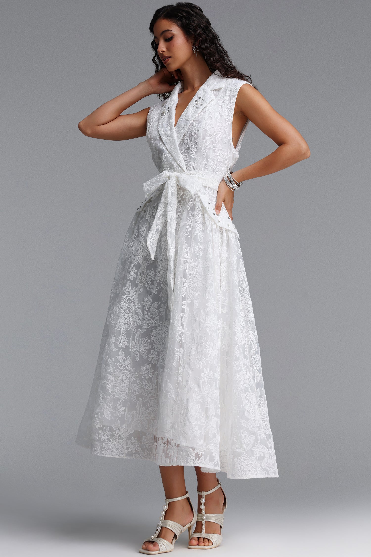 Madge Resort Flowy Sleeveless Floral Woven Maxi Dress	