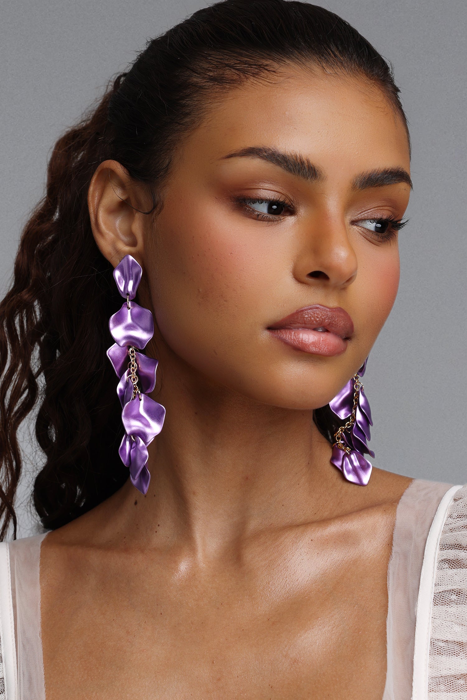 Mako Petal Tassel Earrings	