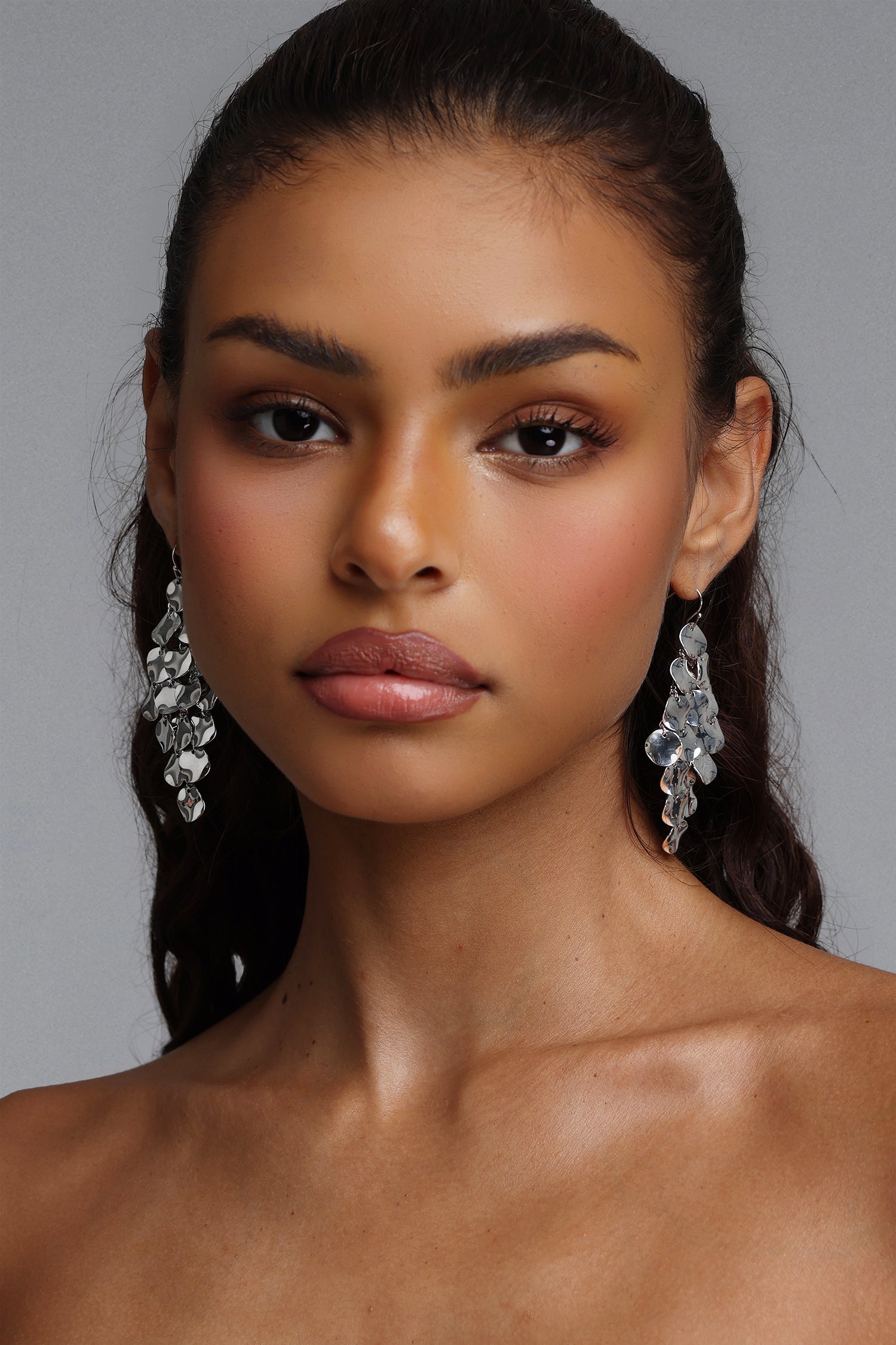 Mattey Multi-Layered Shiny Circular Earrings	